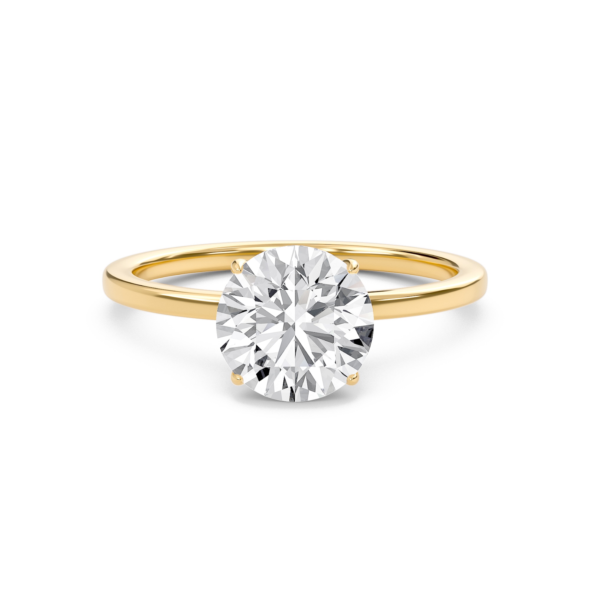 Round Classic Solitaire knife edge Ring