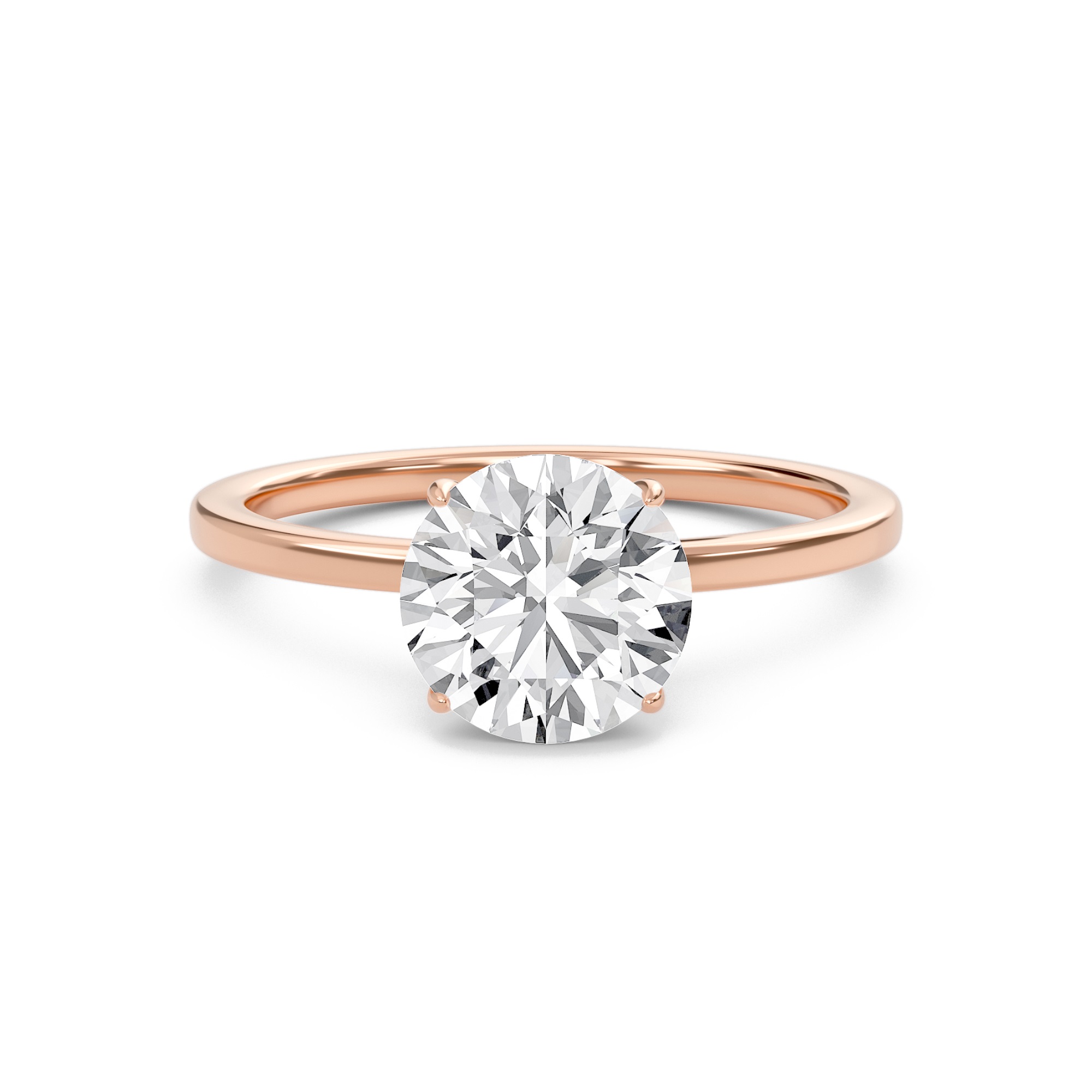 Round Classic Solitaire knife edge Ring