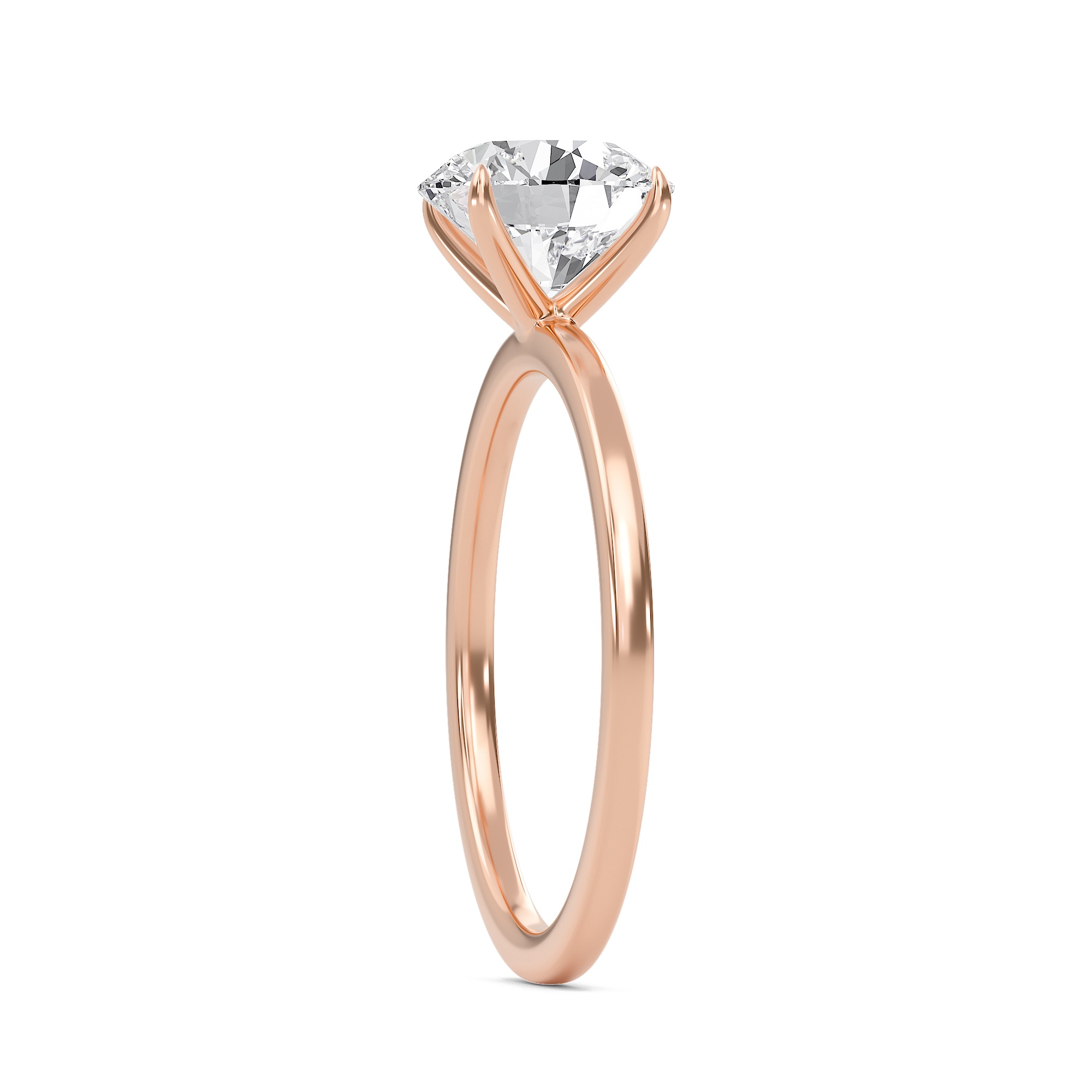 Round Classic Solitaire knife edge Ring