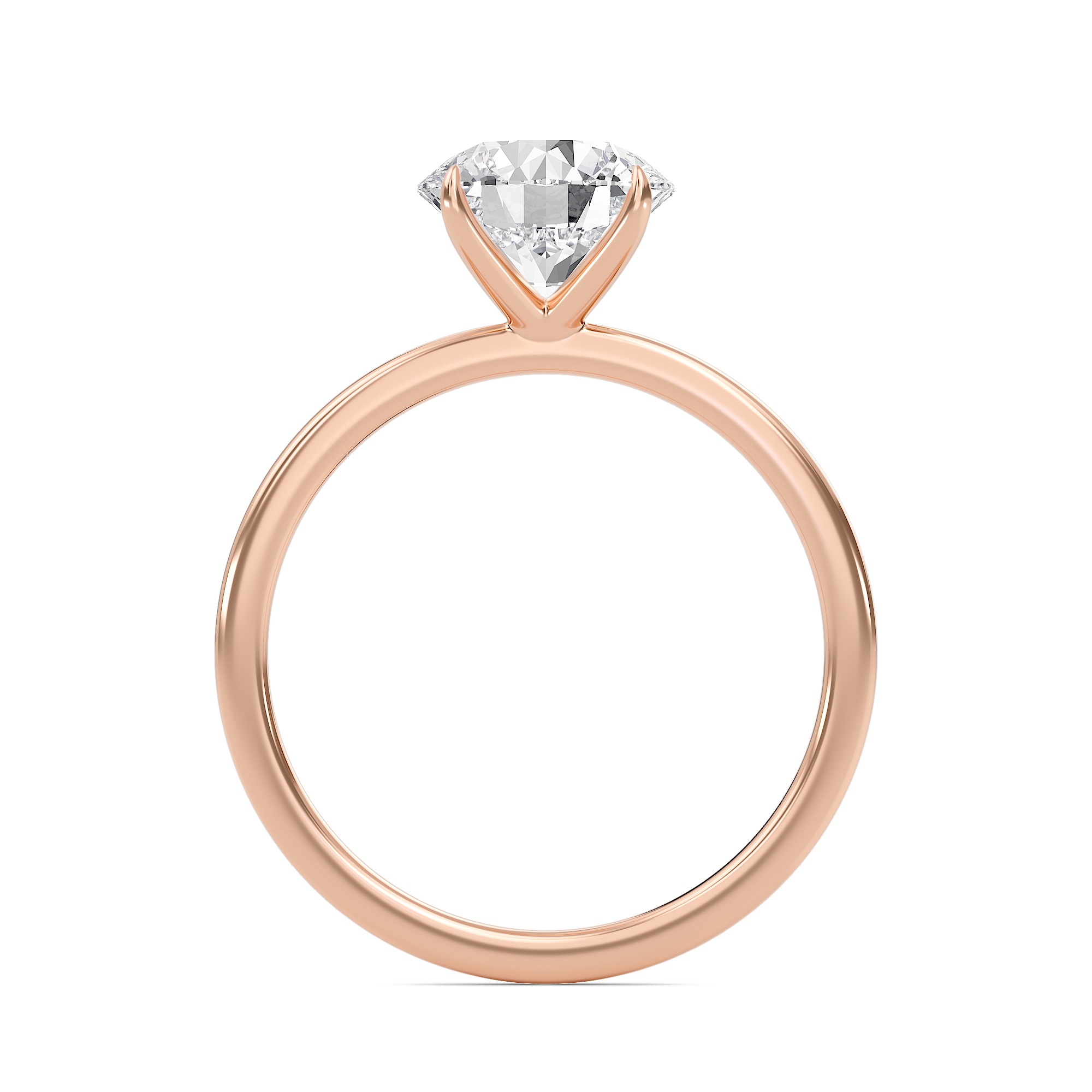 Round Classic Solitaire knife edge Ring