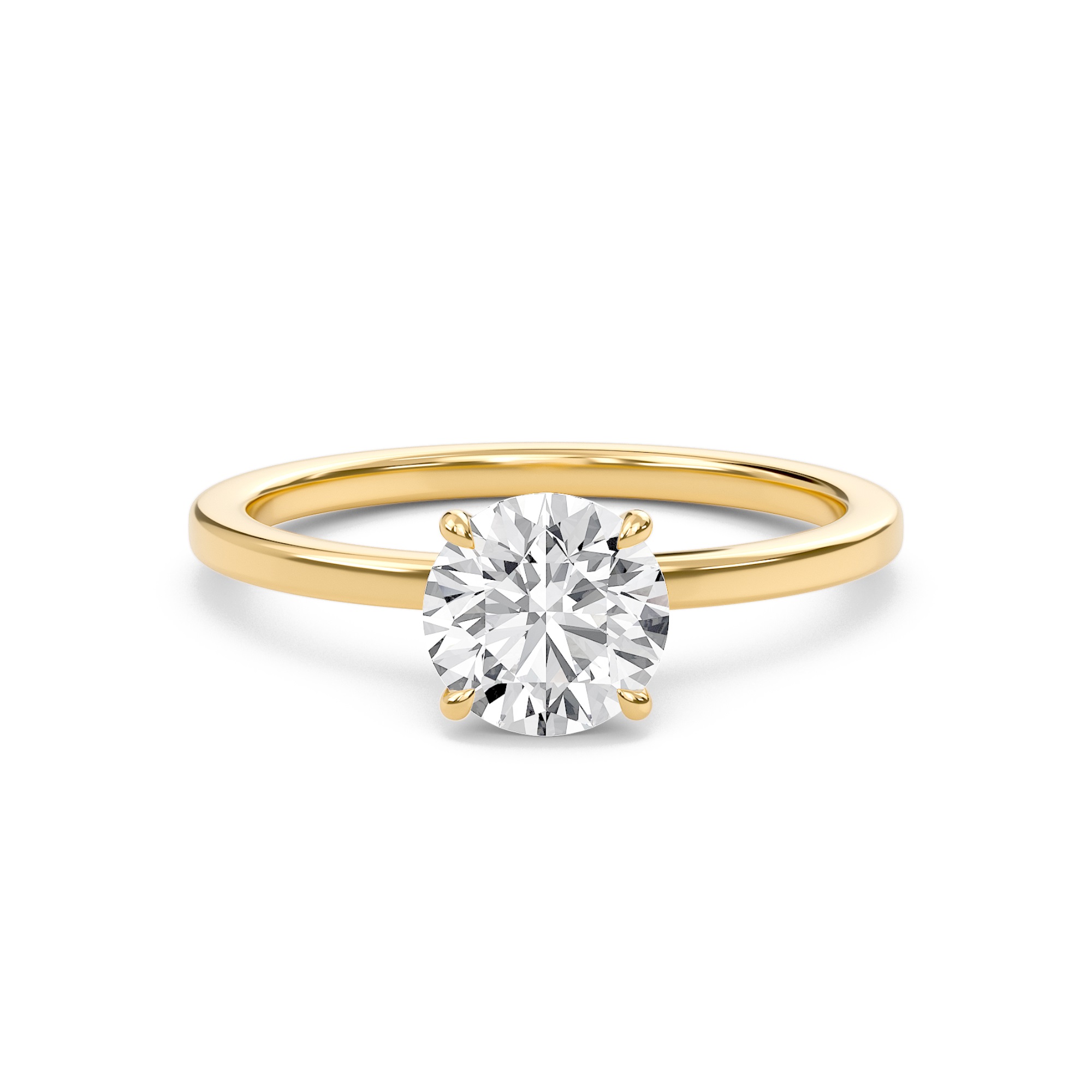 Round Classic Solitaire knife edge Ring