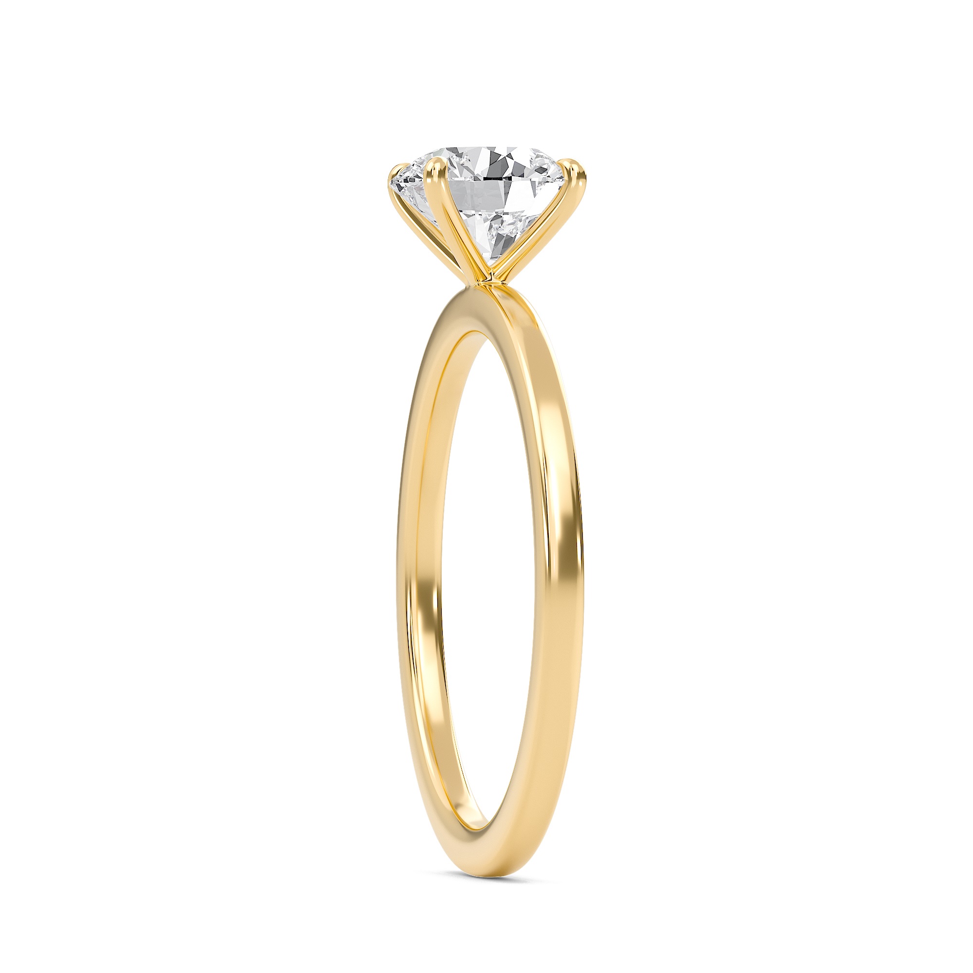 Round Classic Solitaire knife edge Ring