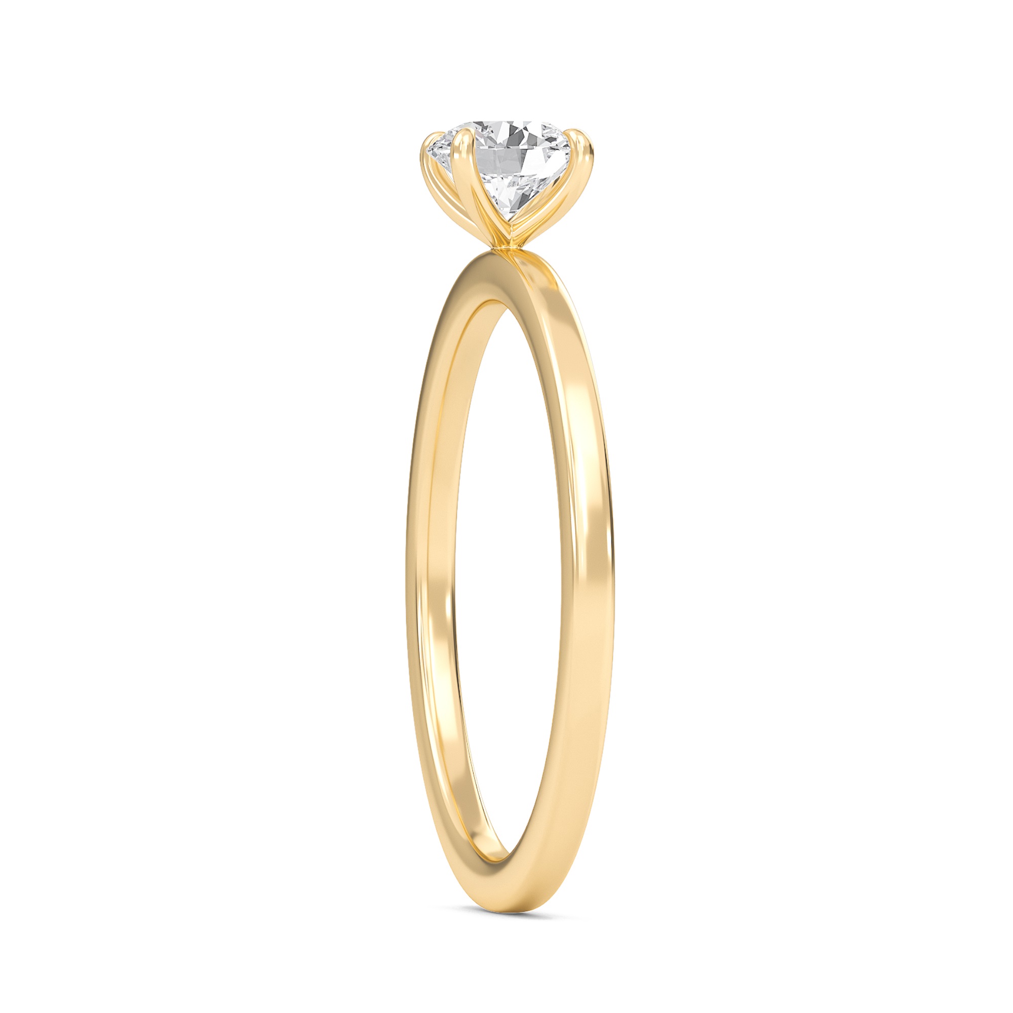 Round Classic Solitaire knife edge Ring