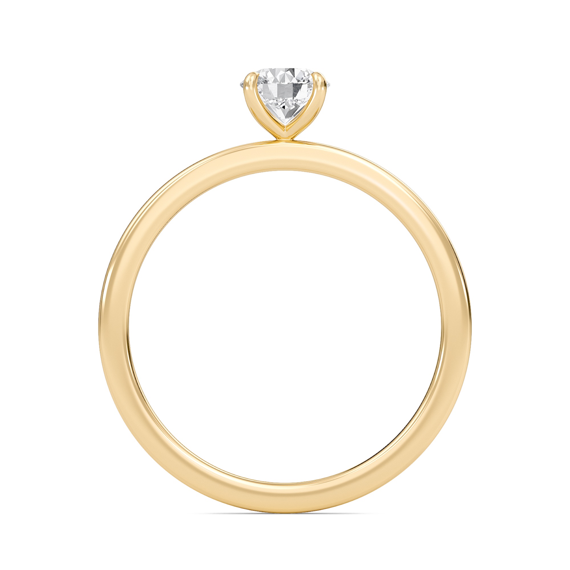 Round Classic Solitaire knife edge Ring