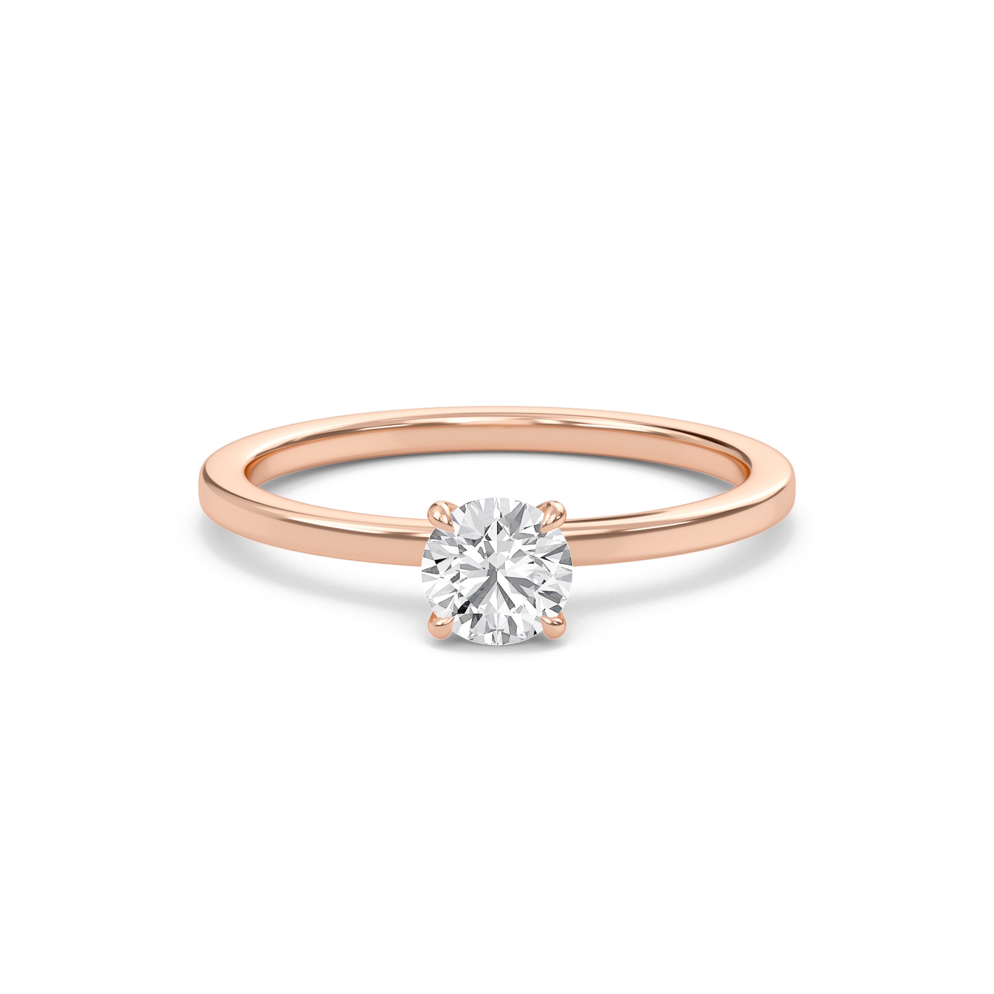 Round Classic Solitaire knife edge Ring