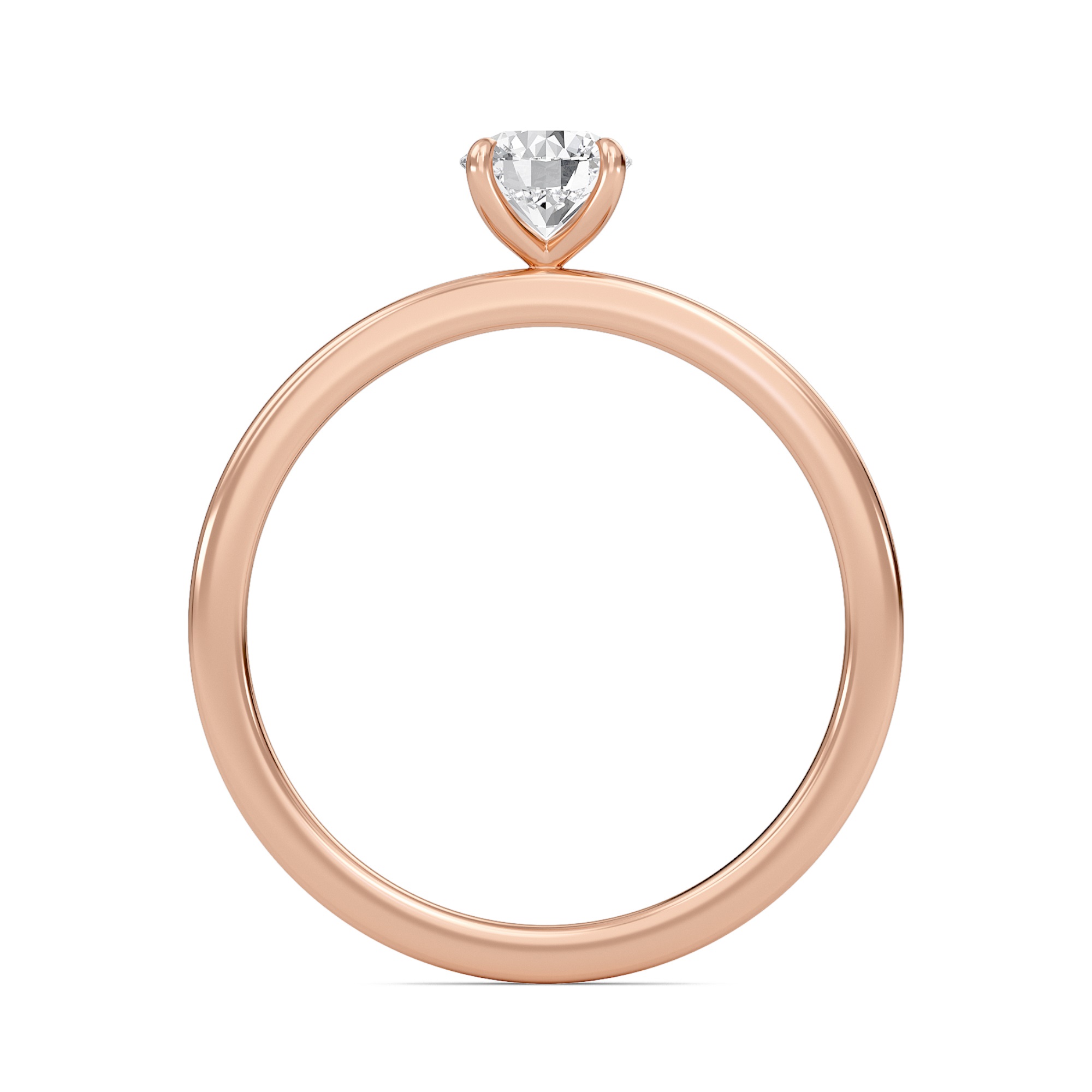 Round Classic Solitaire knife edge Ring