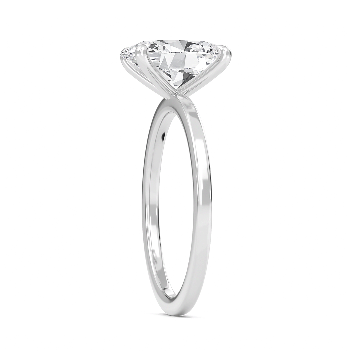 Oval Classic Solitaire knife edge Ring