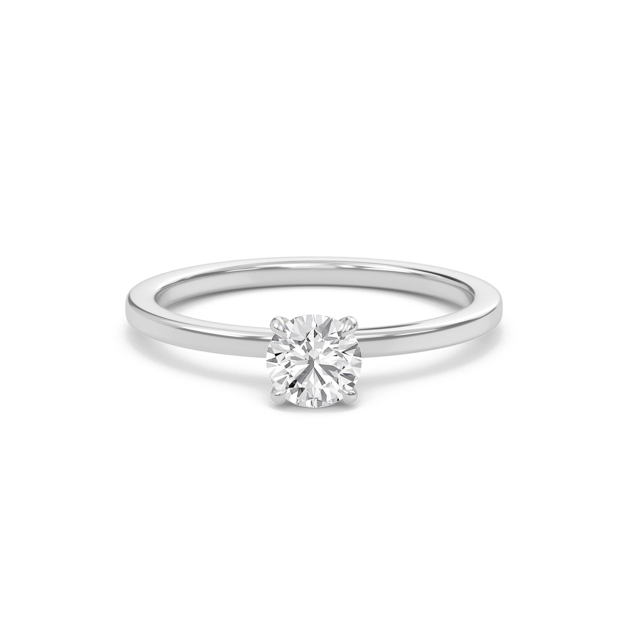 Round Classic Solitaire knife edge Ring