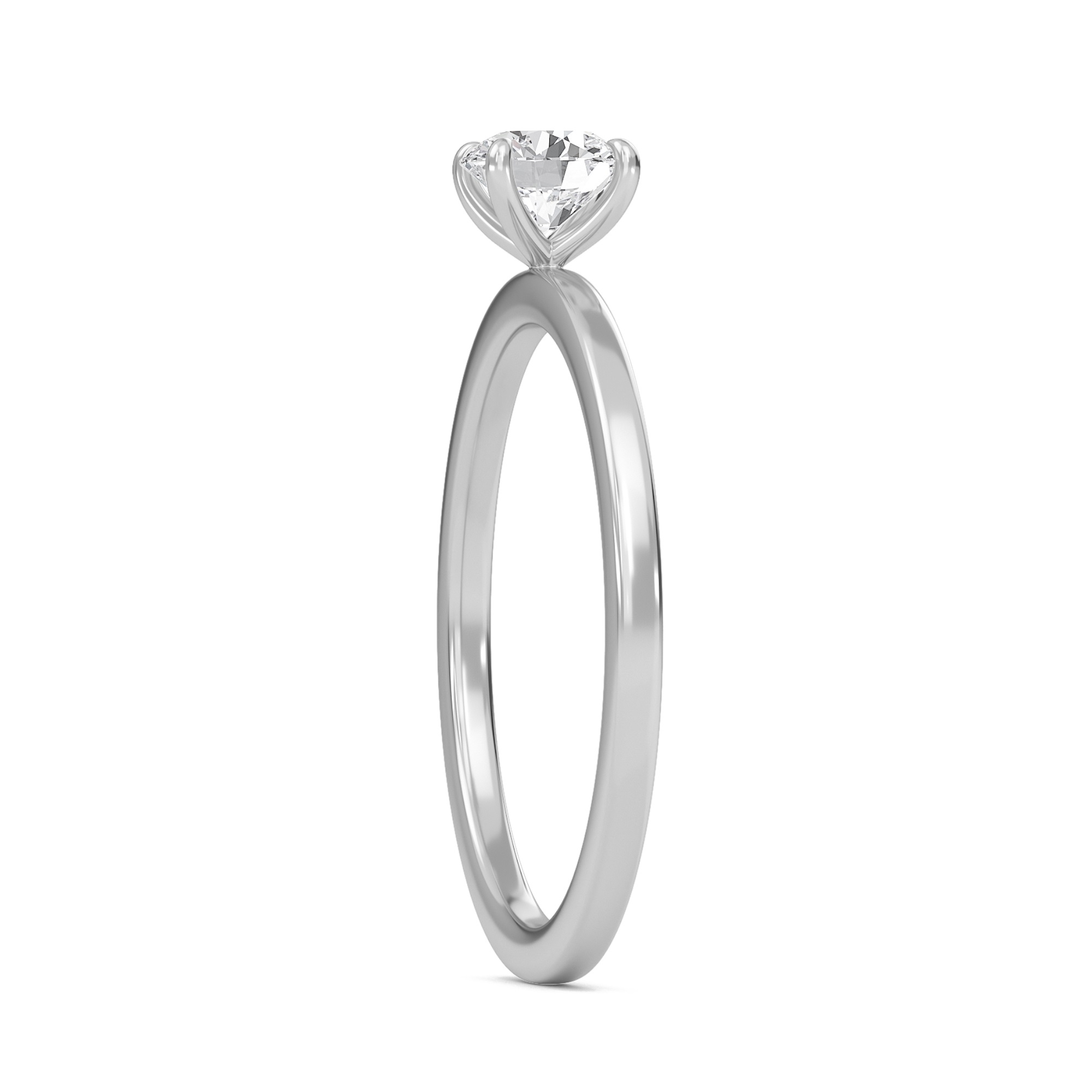 Round Classic Solitaire knife edge Ring