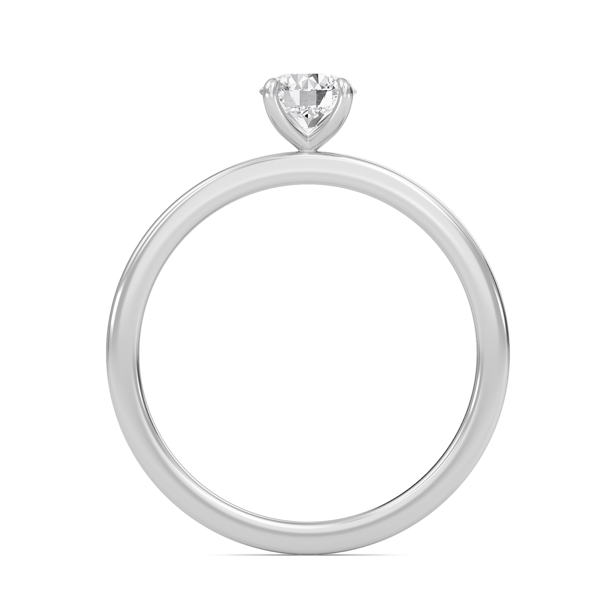 Round Classic Solitaire knife edge Ring