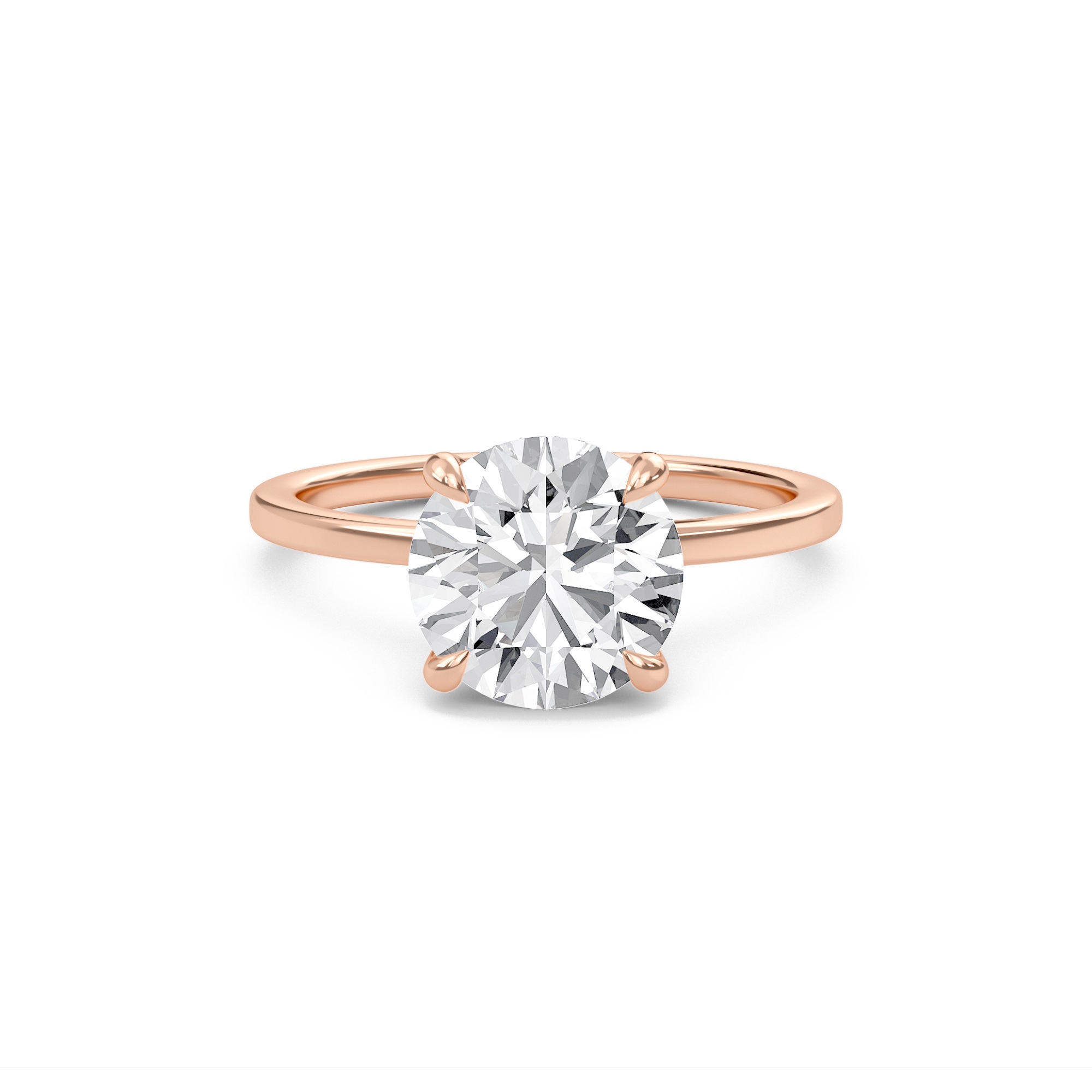 Round Classic Solitaire knife edge Ring