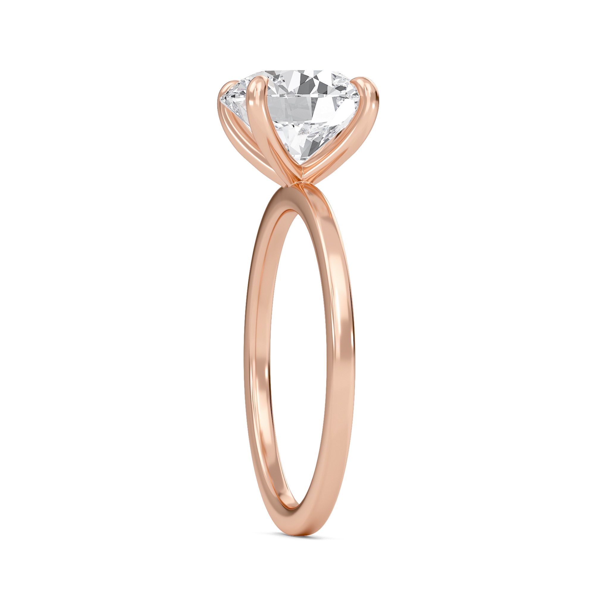 Round Classic Solitaire knife edge Ring