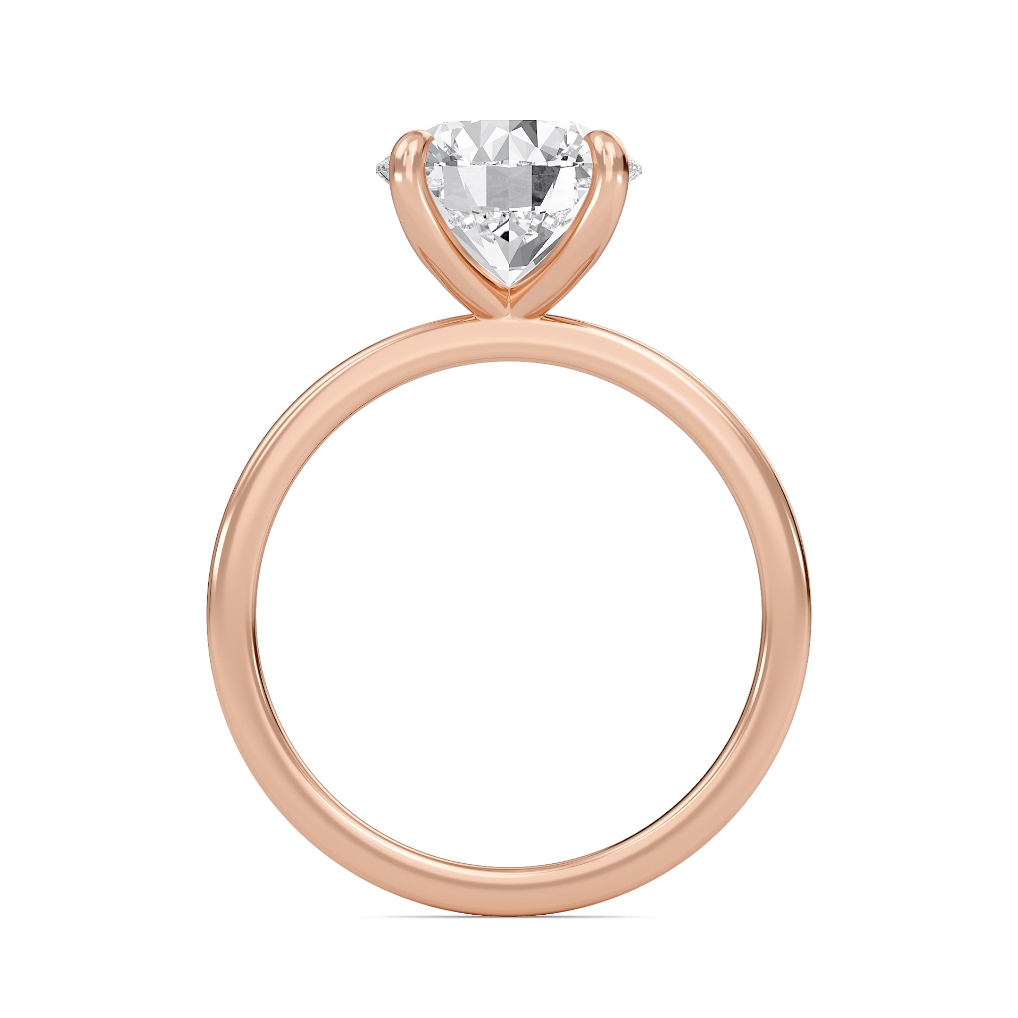 Round Classic Solitaire knife edge Ring