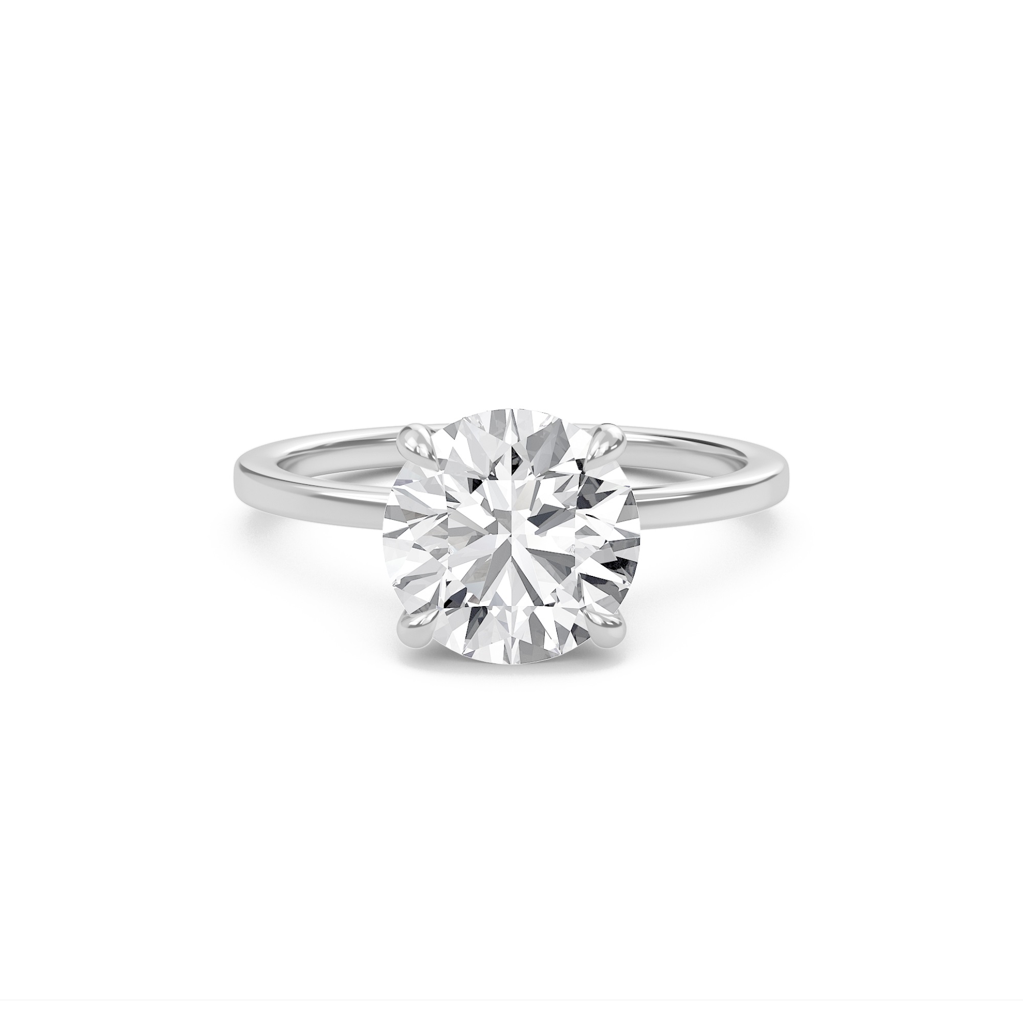Round Classic Solitaire knife edge Ring