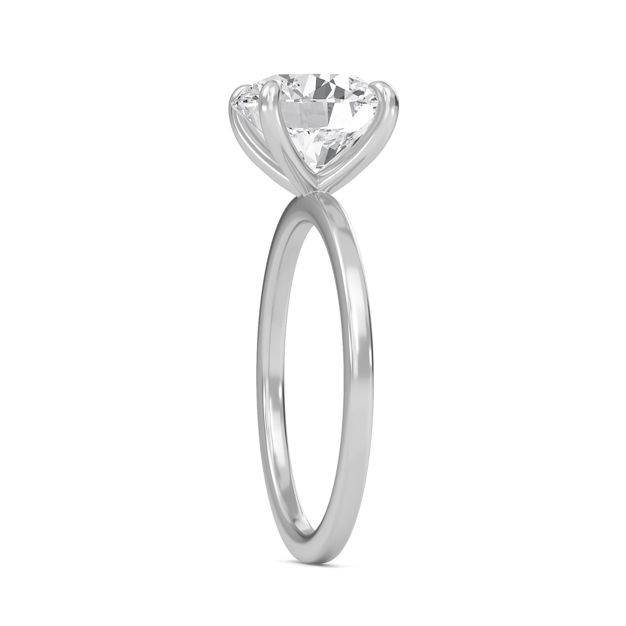 Round Classic Solitaire knife edge Ring