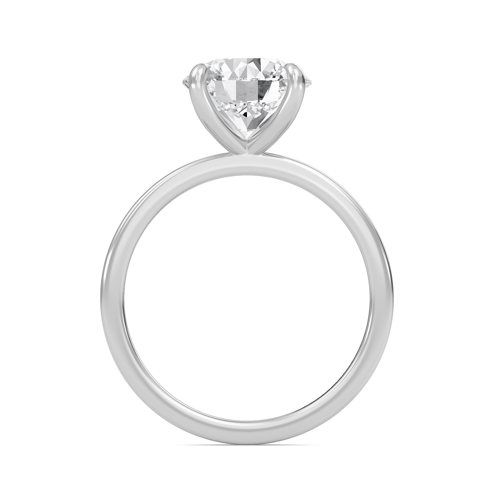 Round Classic Solitaire knife edge Ring