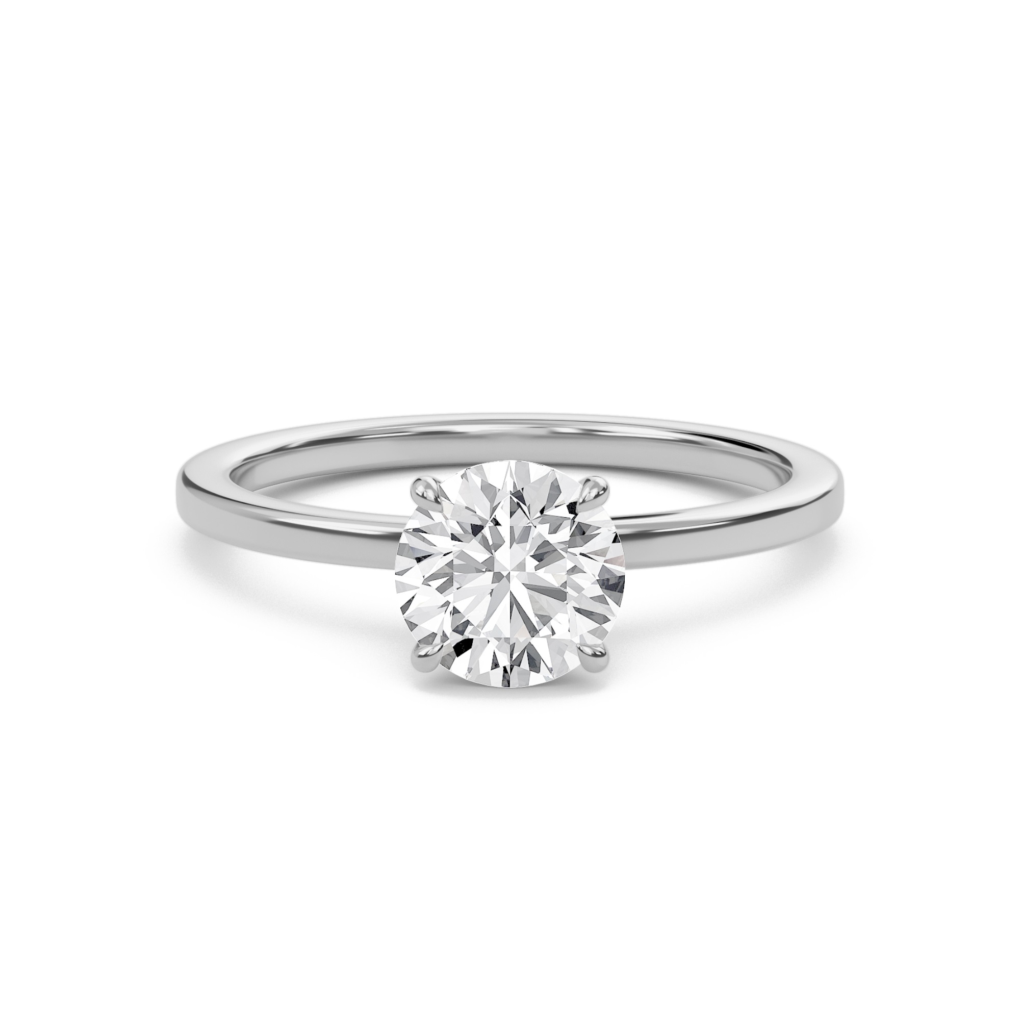 Round Classic Solitaire knife edge Ring