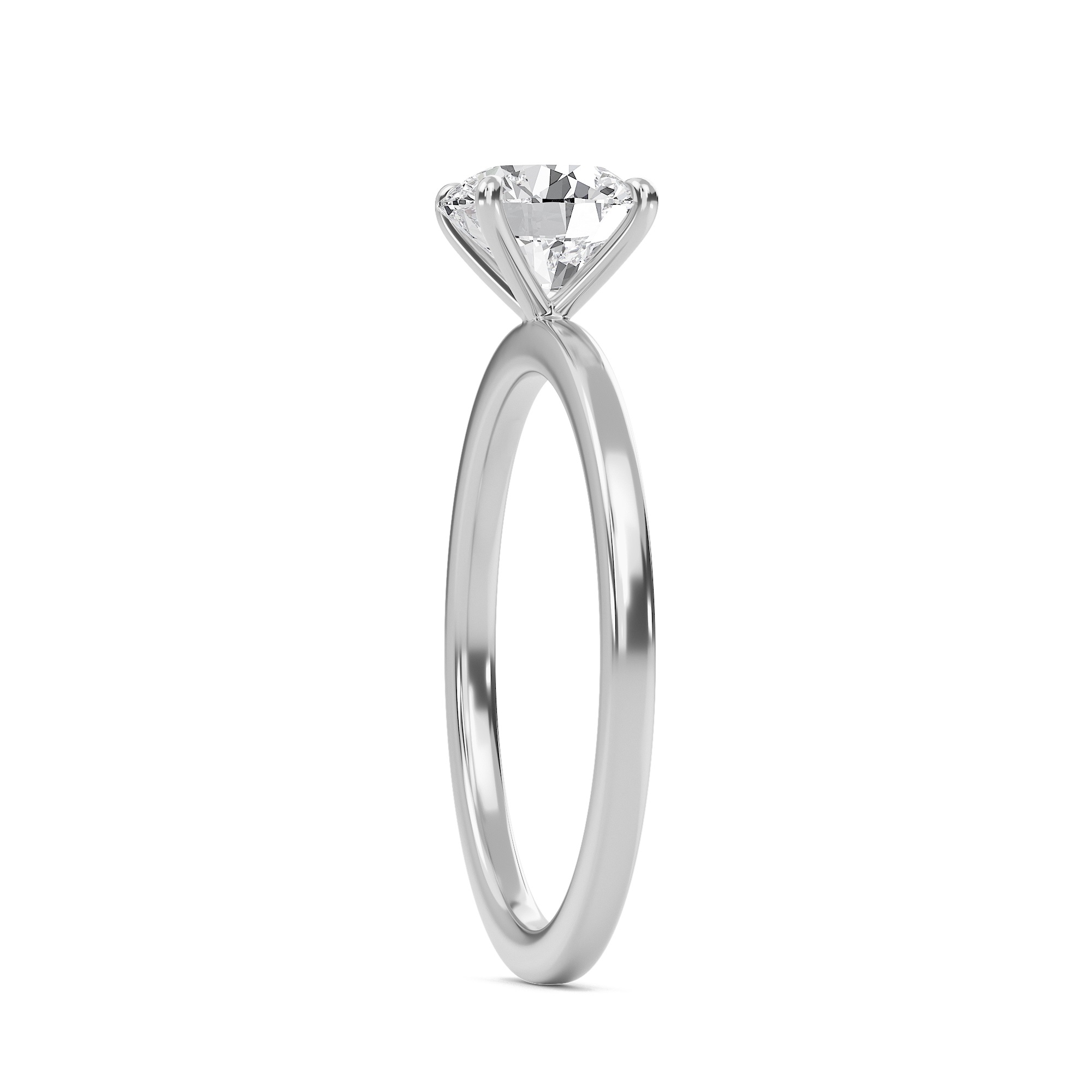 Round Classic Solitaire knife edge Ring