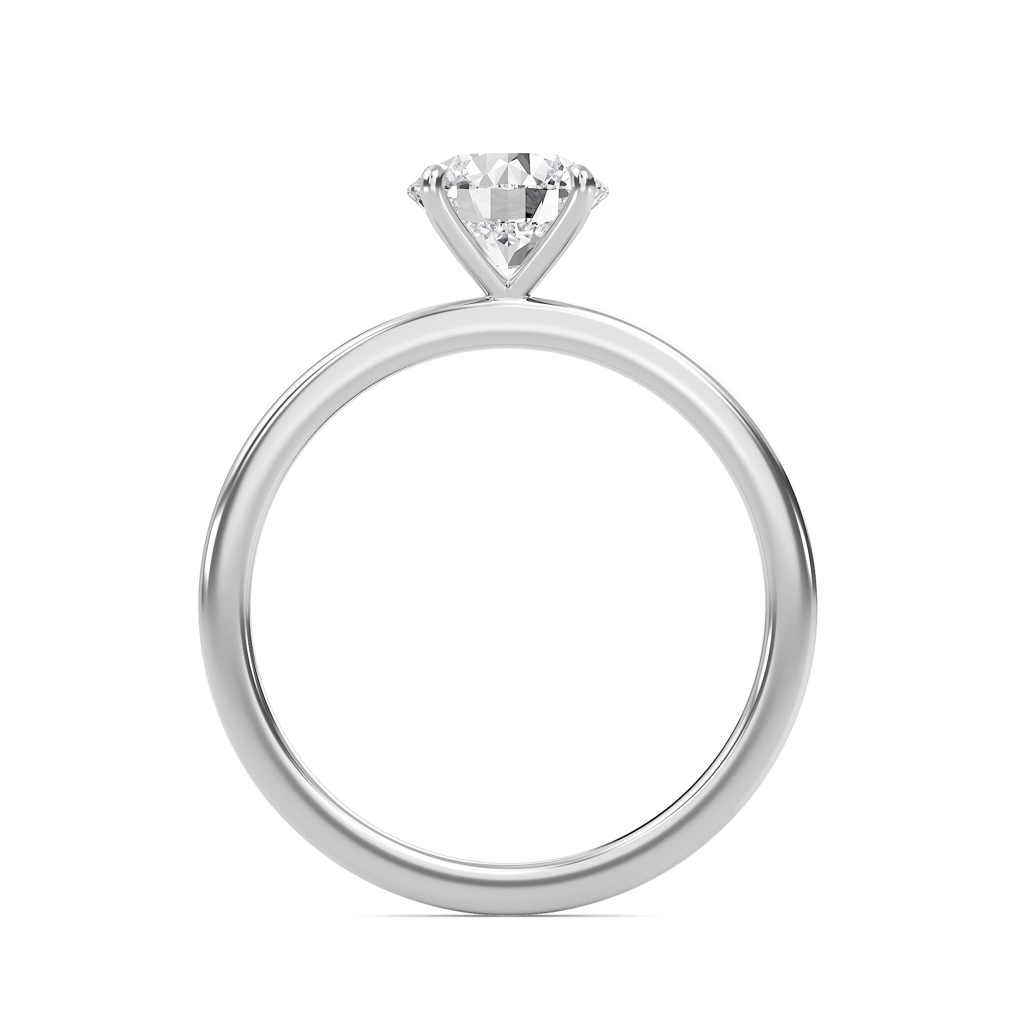 Round Classic Solitaire knife edge Ring