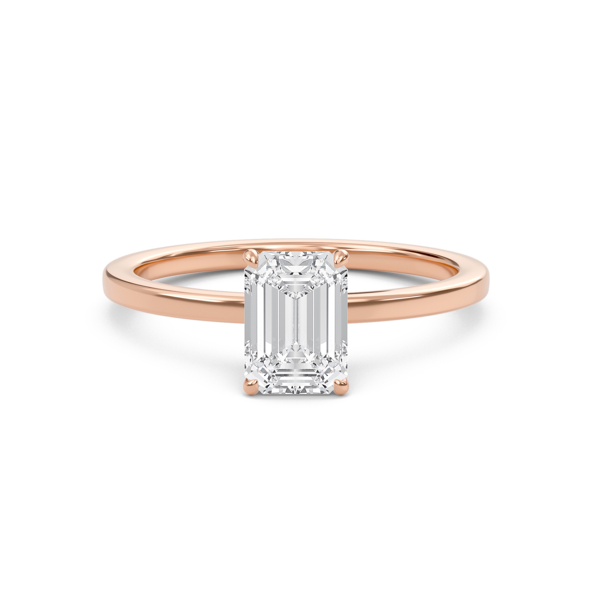 Emerald Classic Solitaire knife edge Ring