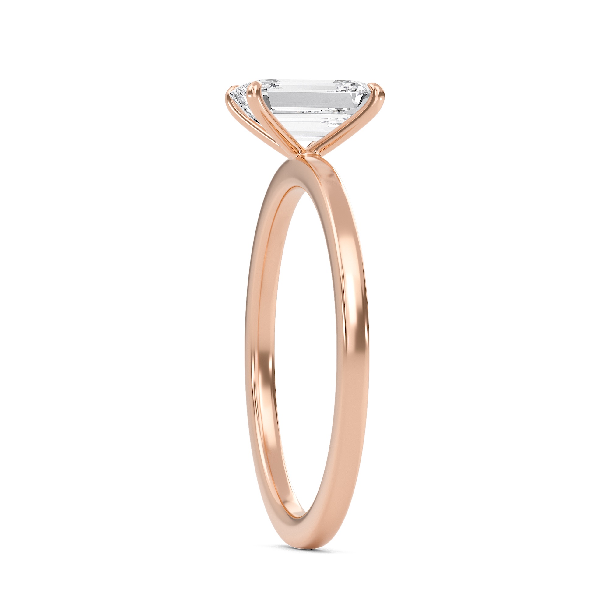 Emerald Classic Solitaire knife edge Ring