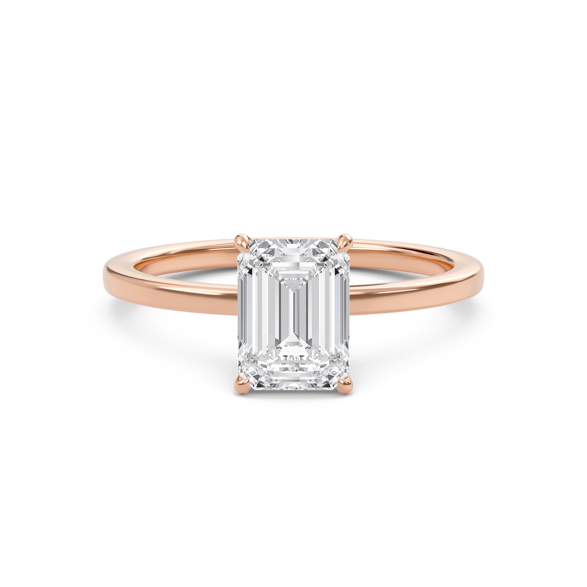 Emerald Classic Solitaire knife edge Ring
