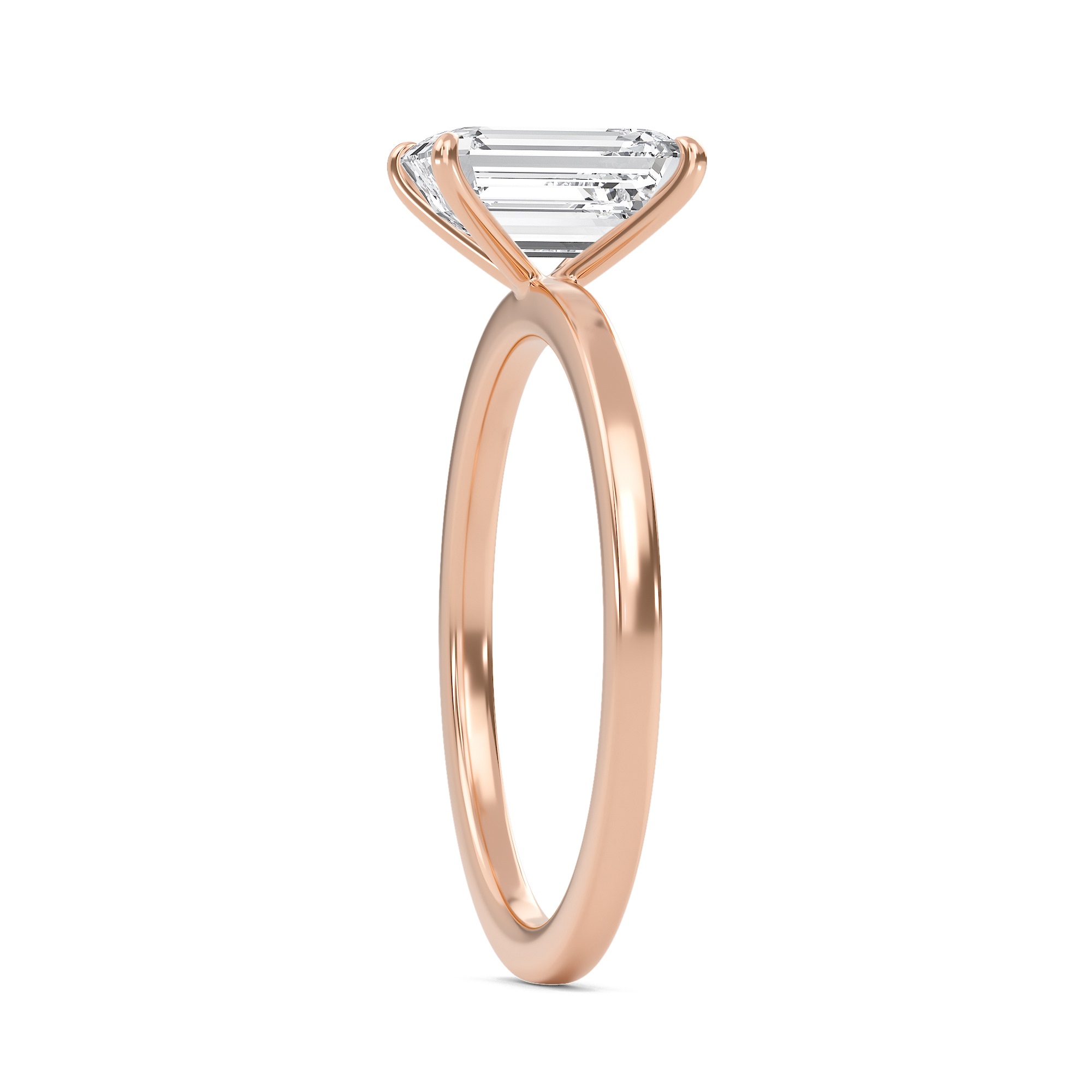 Emerald Classic Solitaire knife edge Ring