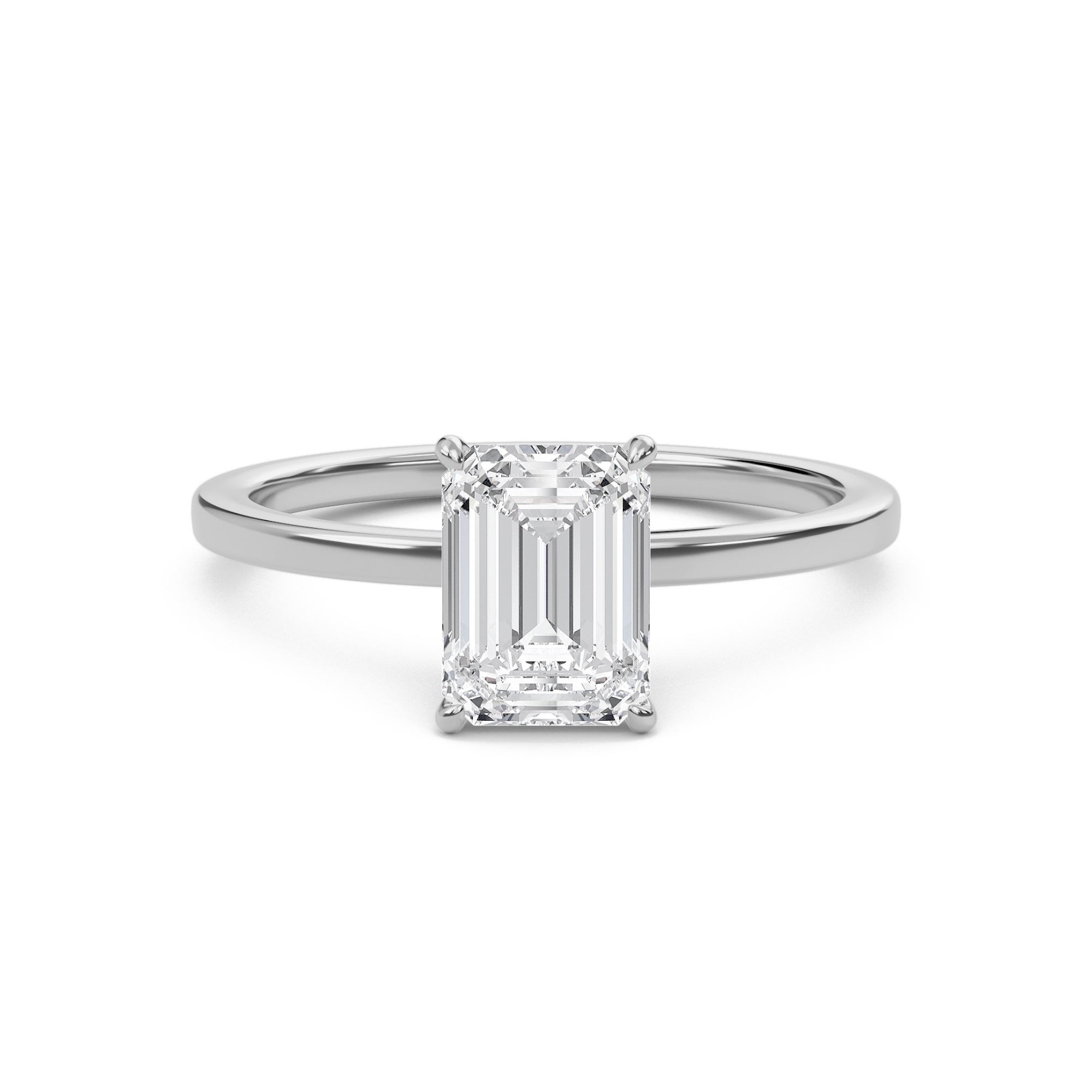 Emerald Classic Solitaire knife edge Ring