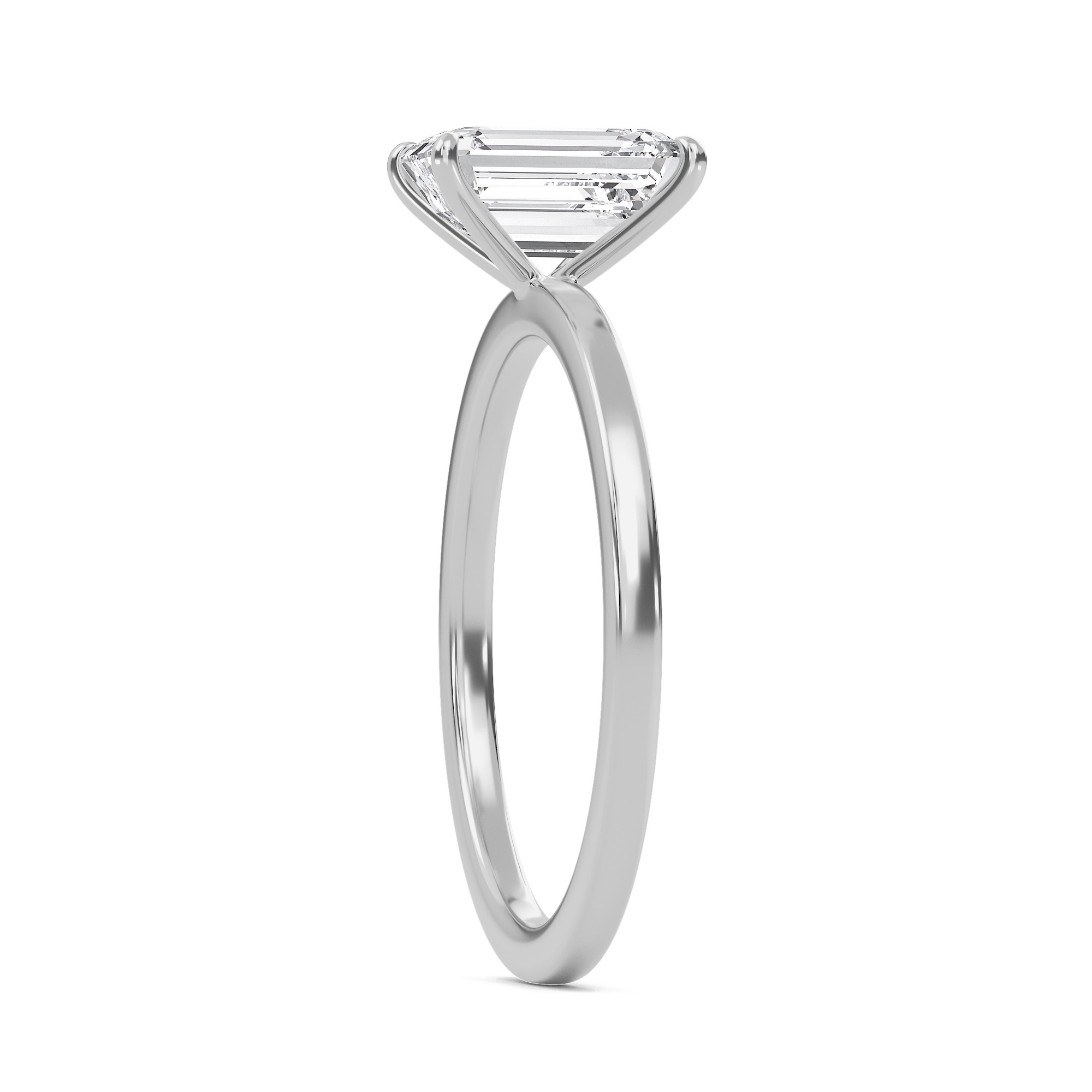 Emerald Classic Solitaire knife edge Ring
