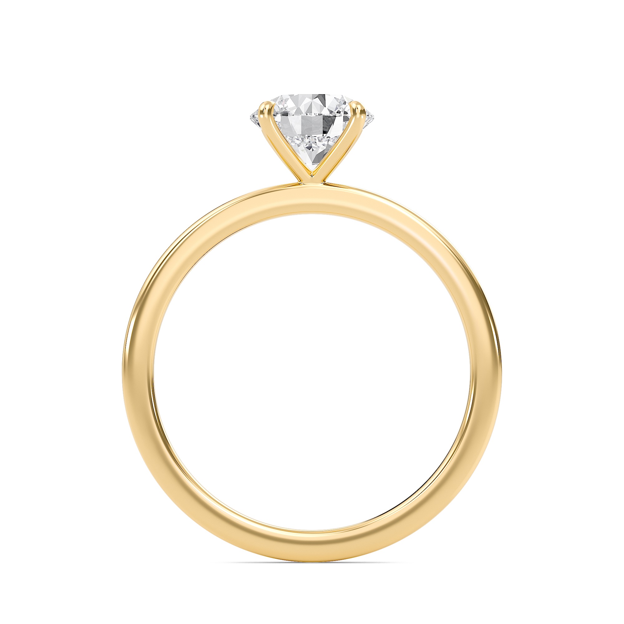 Round Classic Solitaire knife edge Ring