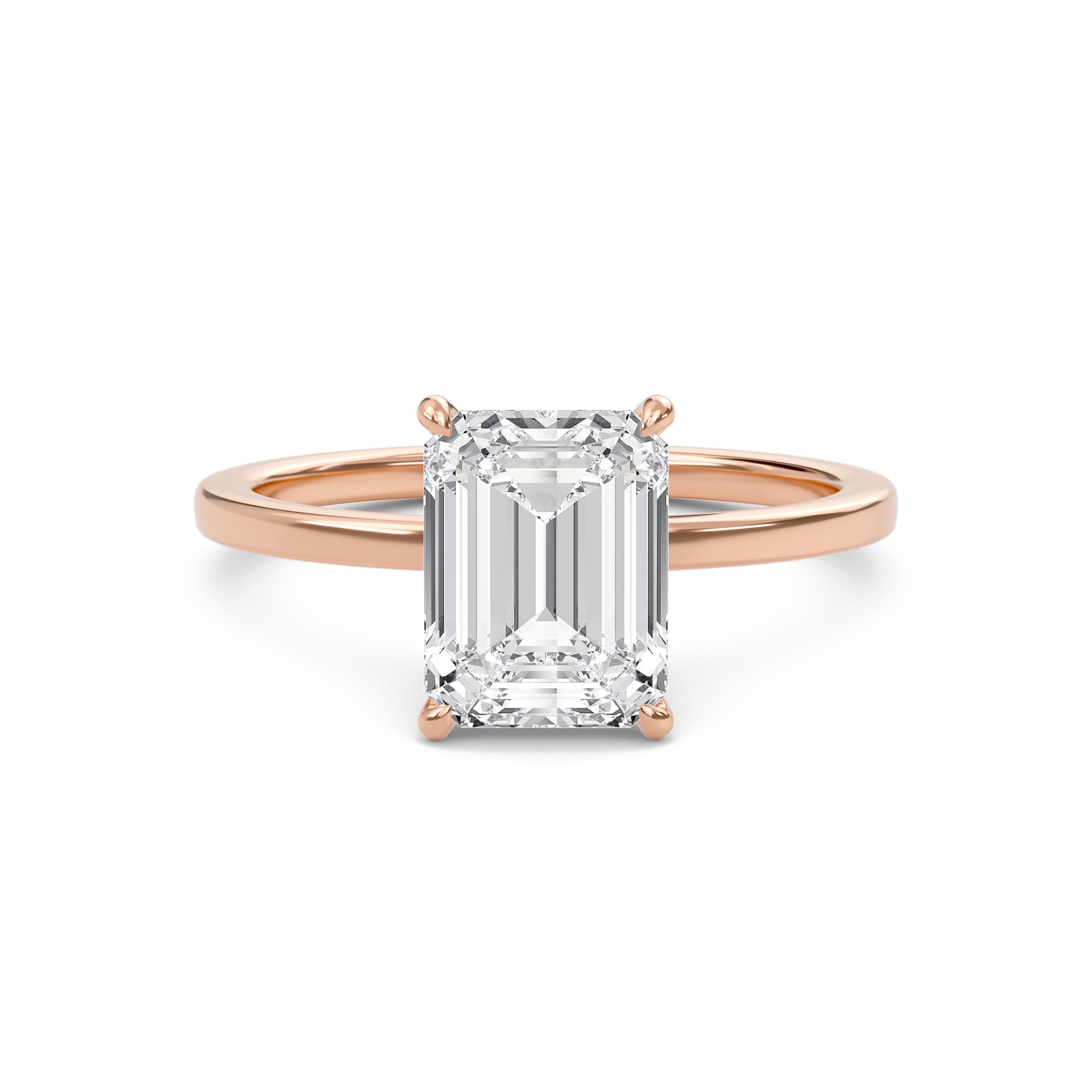 Emerald Classic Solitaire knife edge Ring
