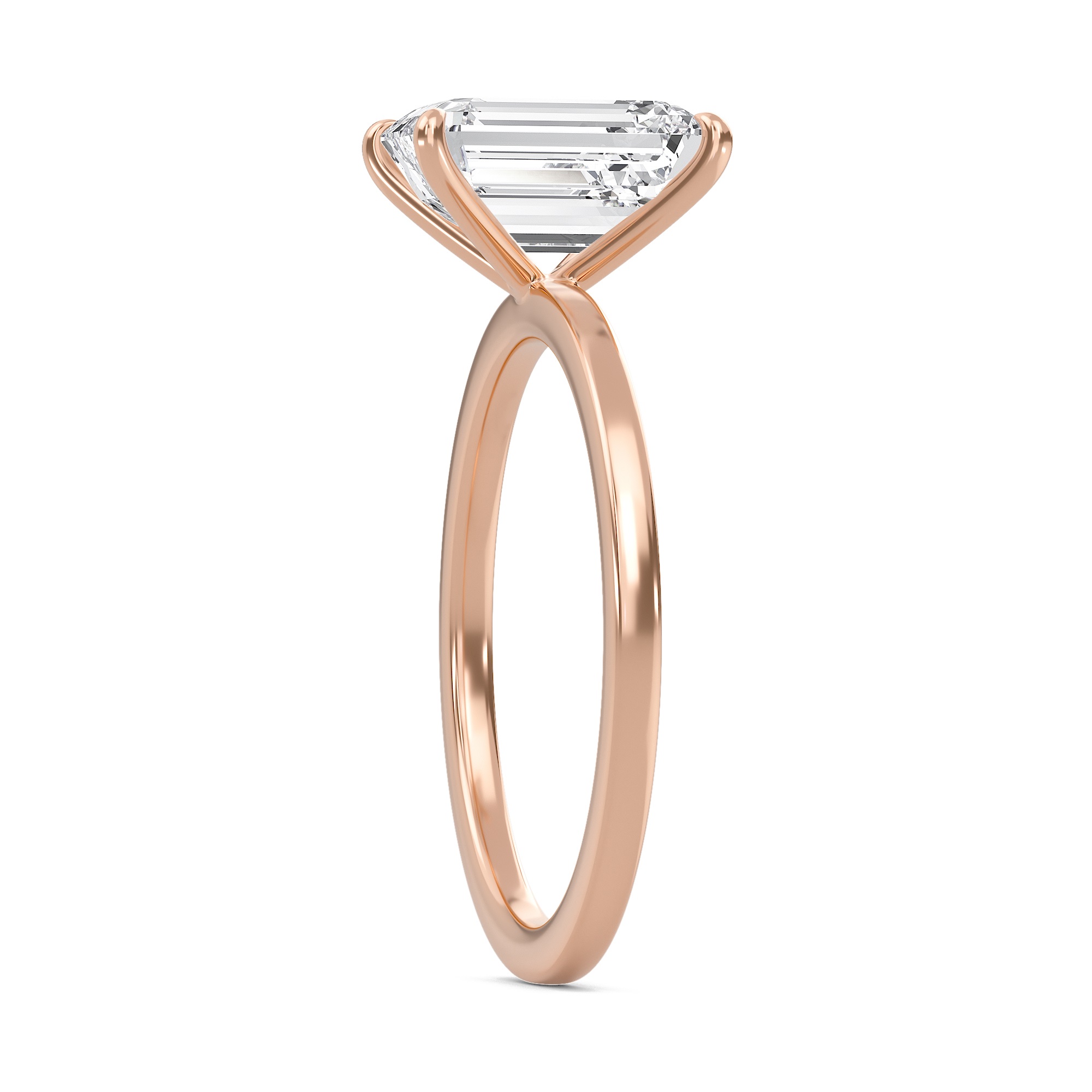 Emerald Classic Solitaire knife edge Ring