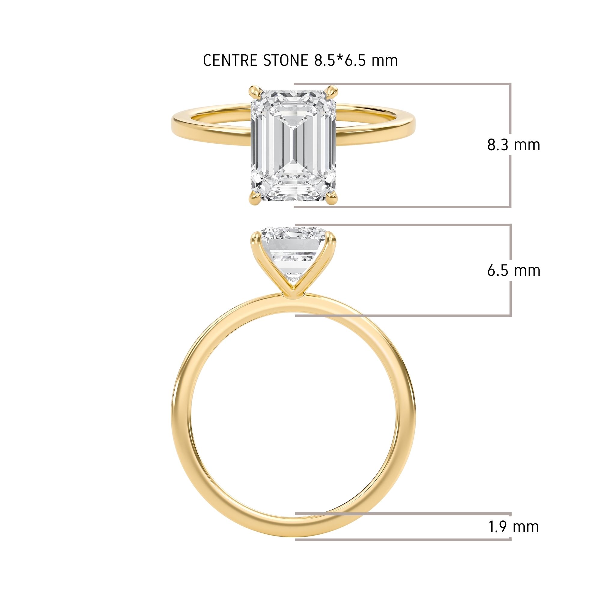 Emerald Classic Solitaire knife edge Ring