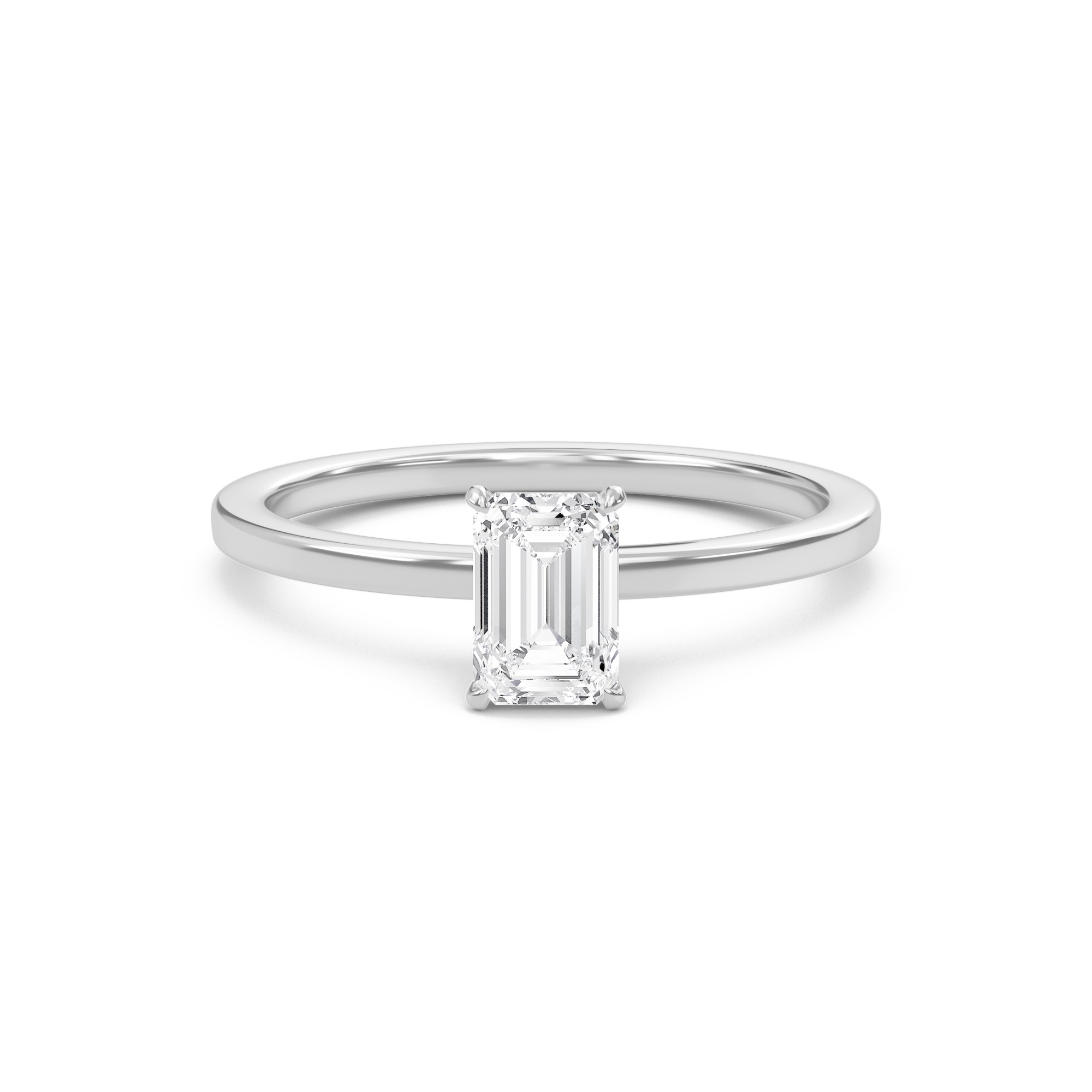 Emerald Classic Solitaire knife edge Ring