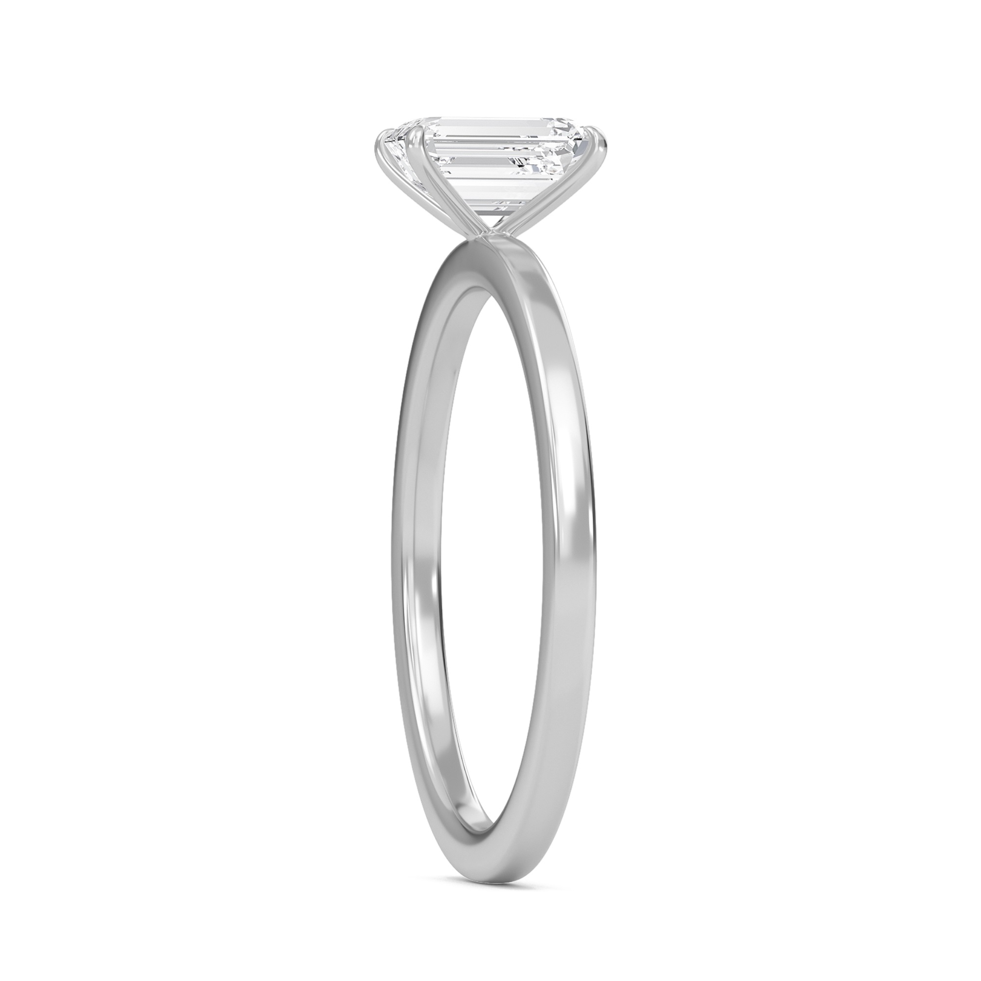 Emerald Classic Solitaire knife edge Ring
