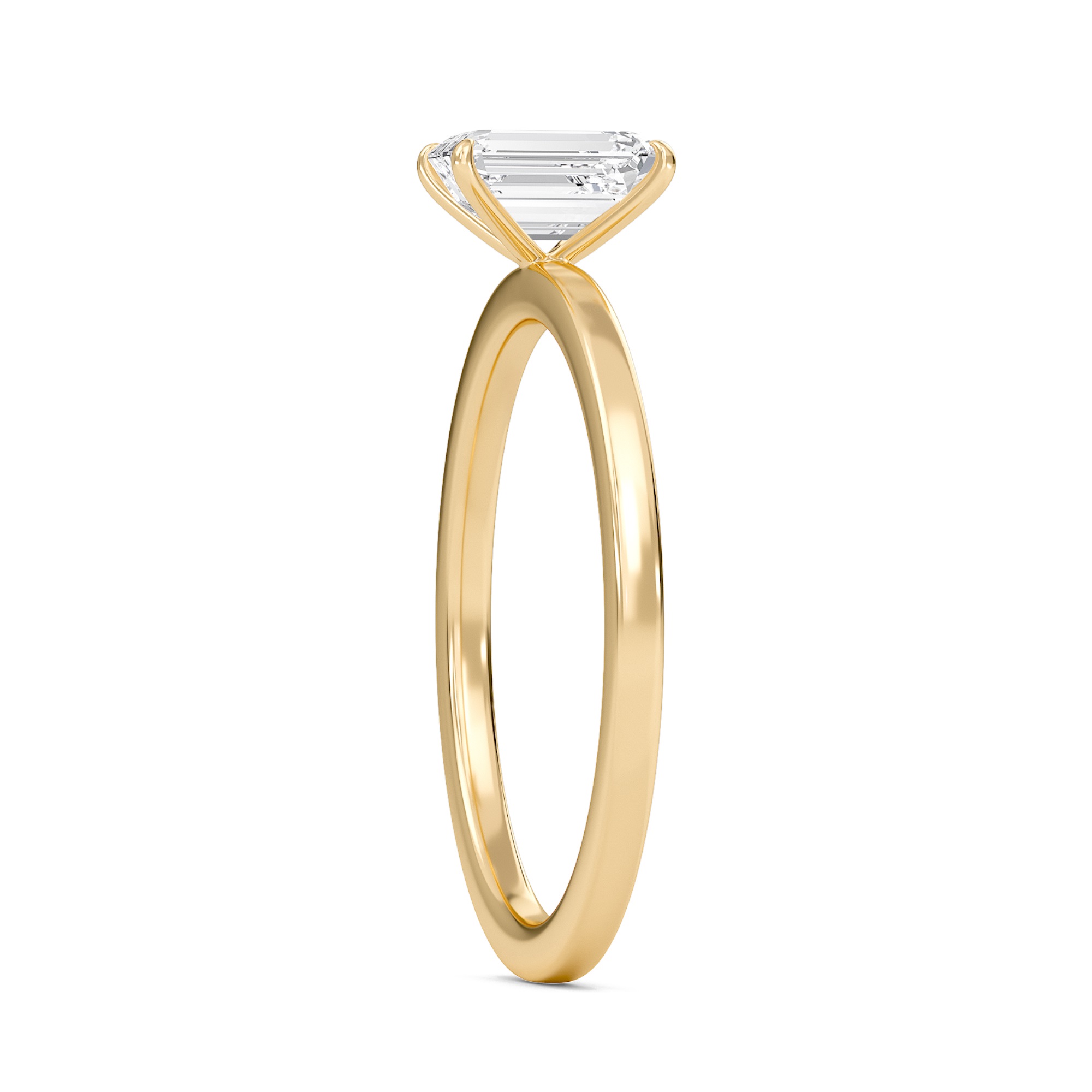 Emerald Classic Solitaire knife edge Ring