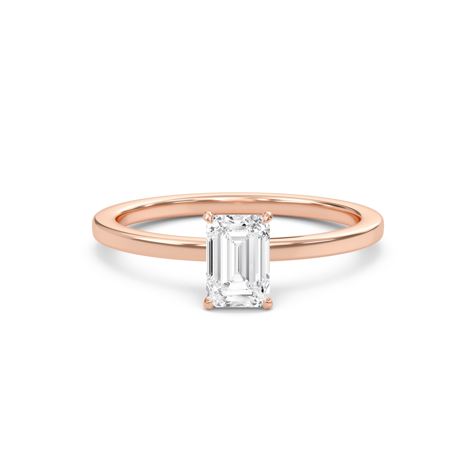 Emerald Classic Solitaire knife edge Ring