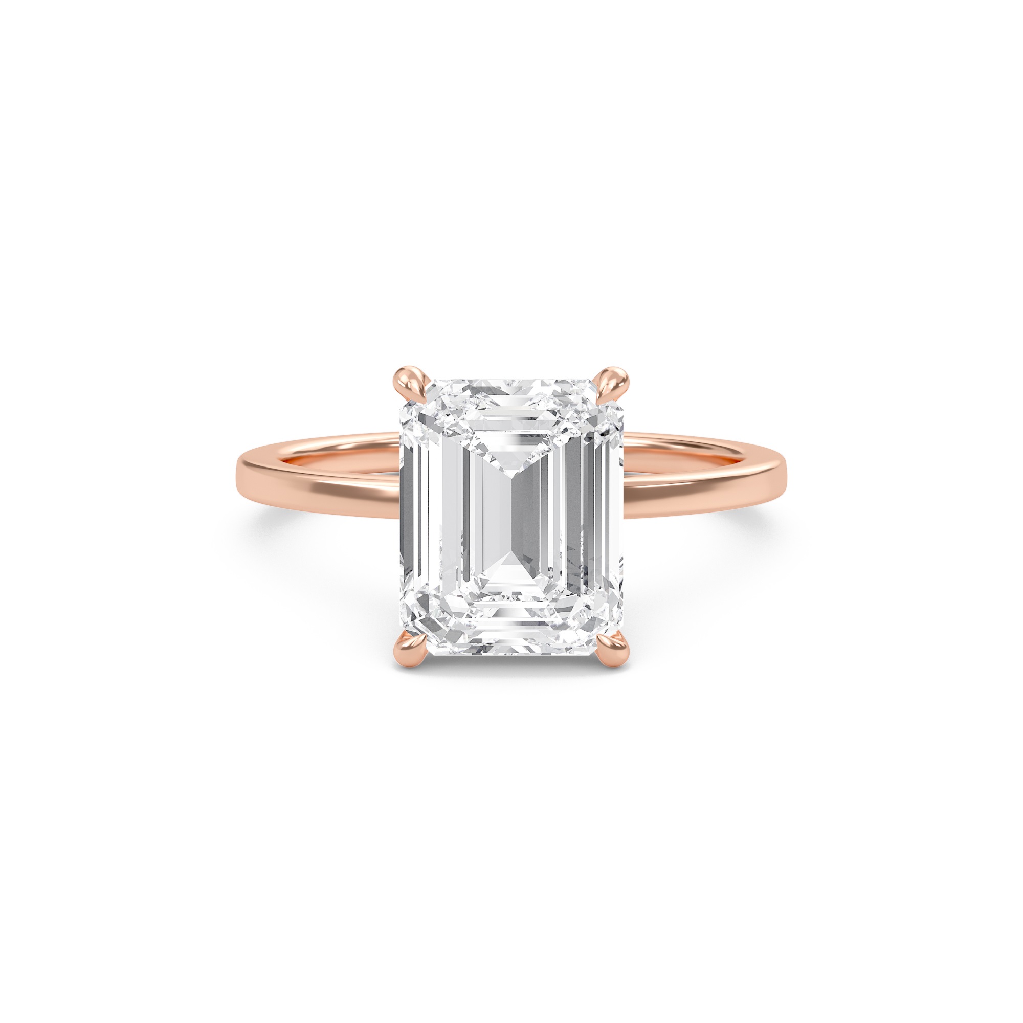 Emerald Classic Solitaire knife edge Ring