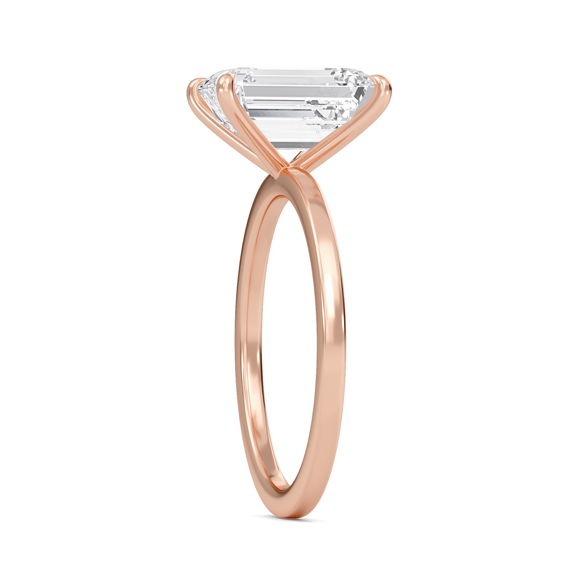 Emerald Classic Solitaire knife edge Ring