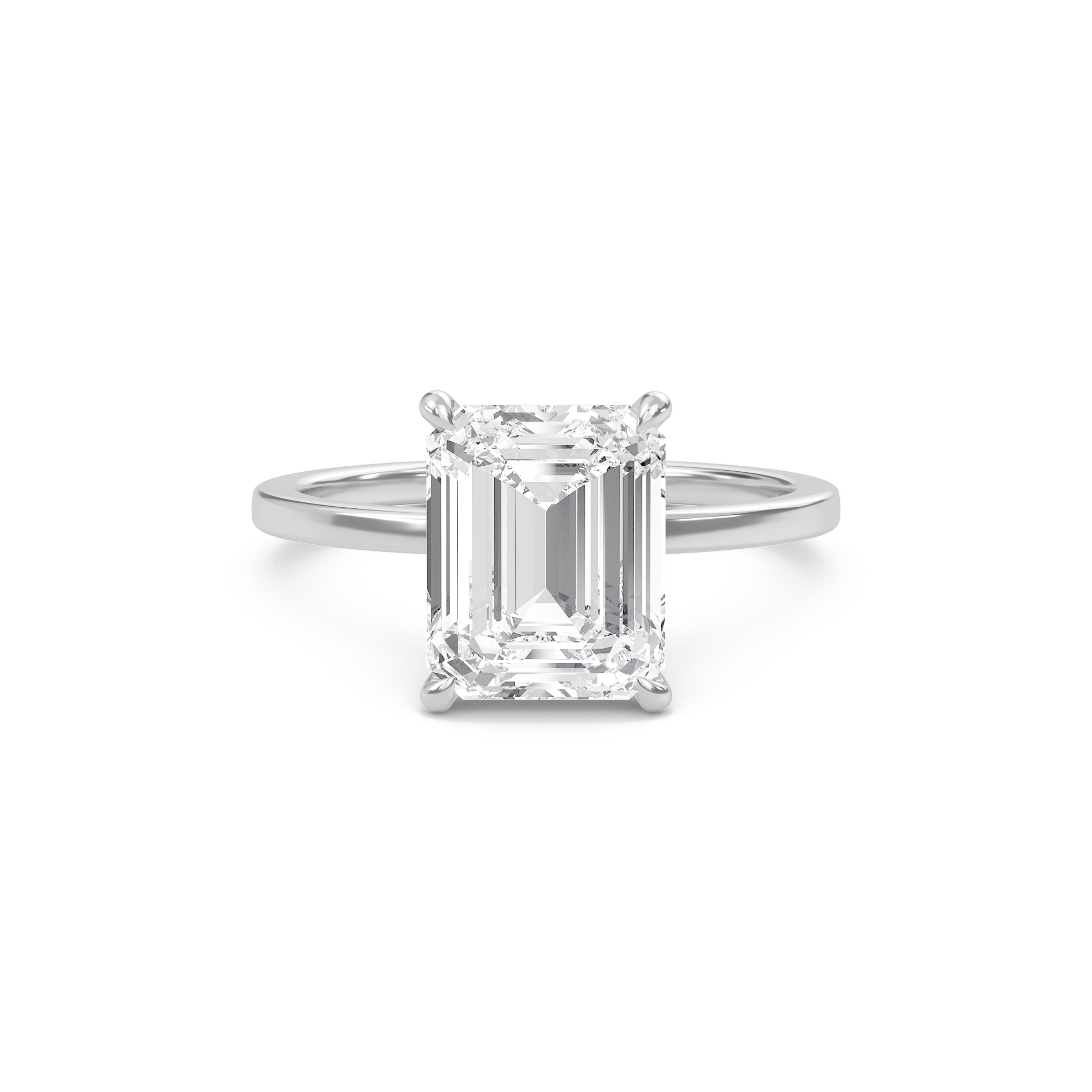 Emerald Classic Solitaire knife edge Ring