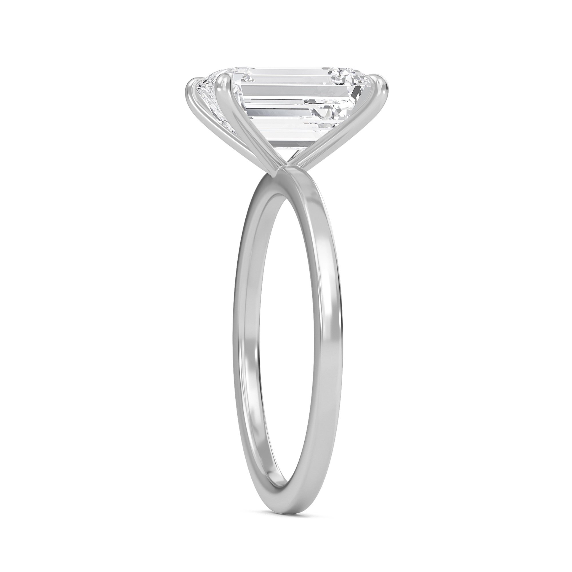 Emerald Classic Solitaire knife edge Ring