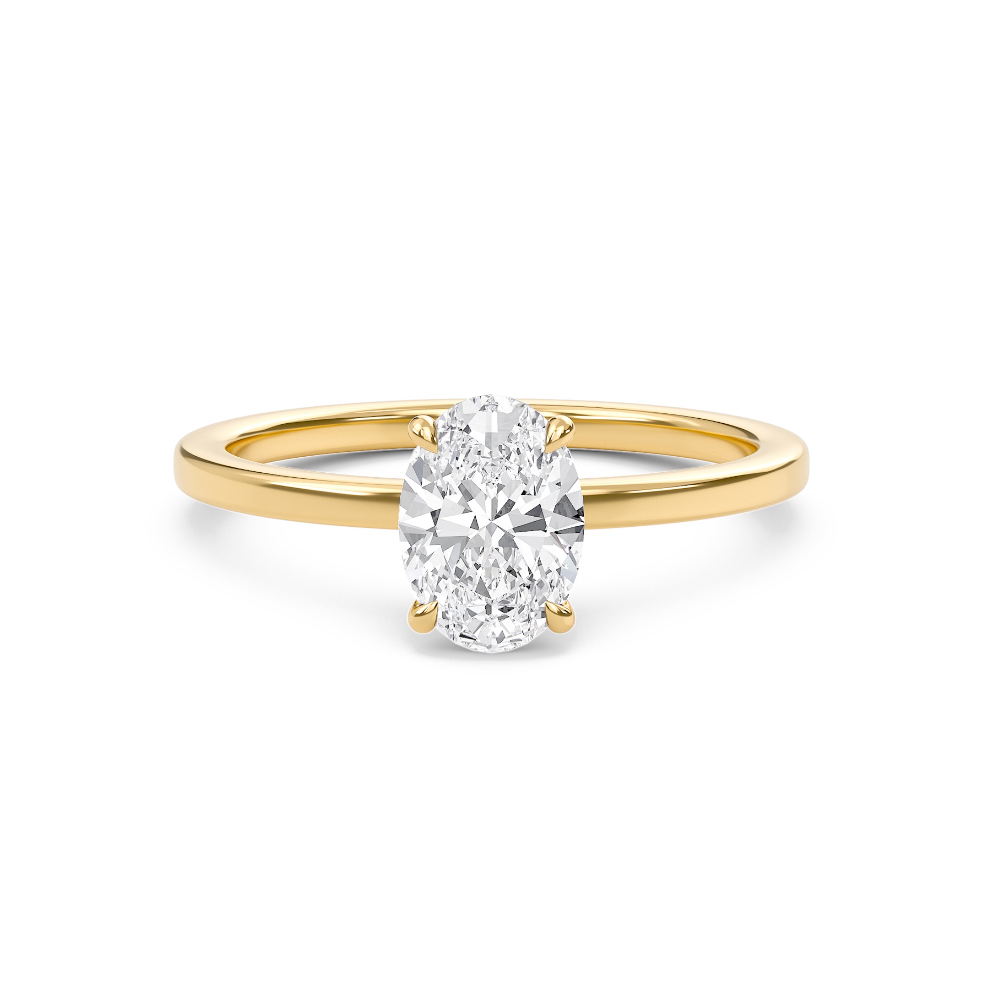 Oval Classic Solitaire knife edge Ring