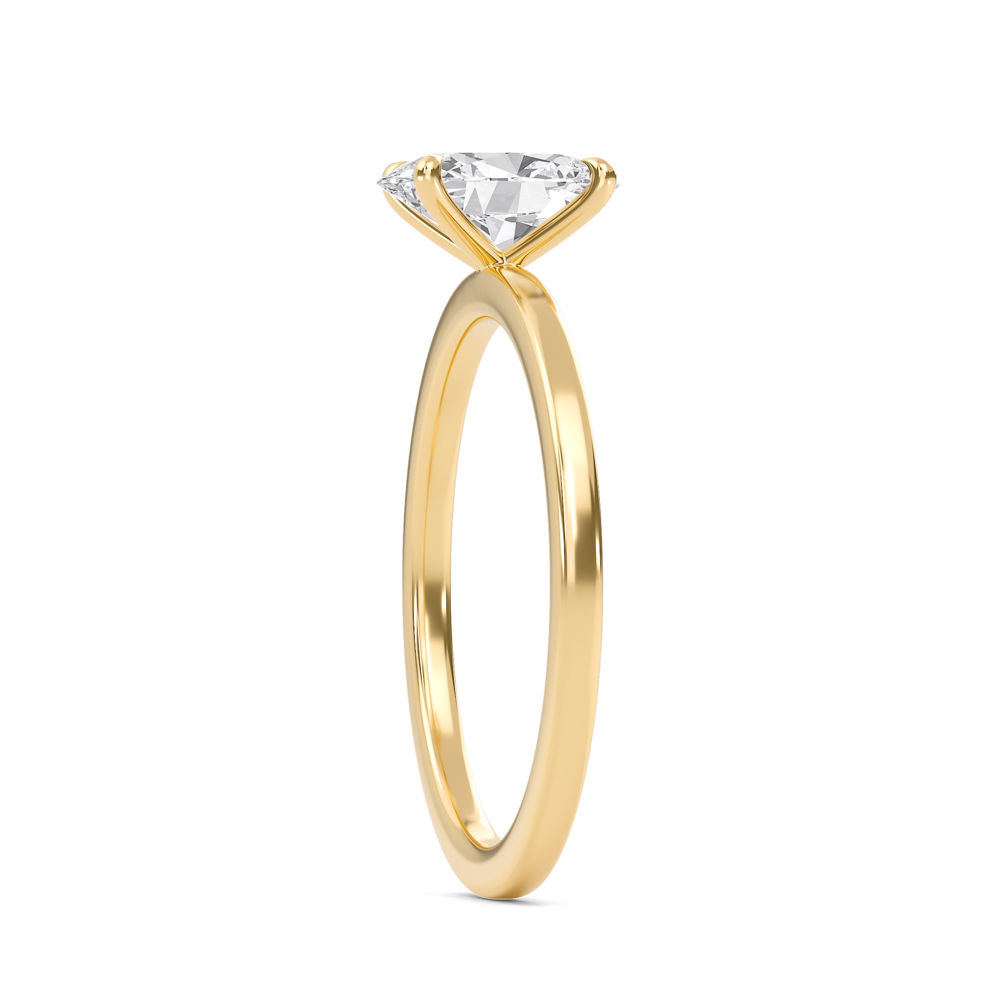 Oval Classic Solitaire knife edge Ring