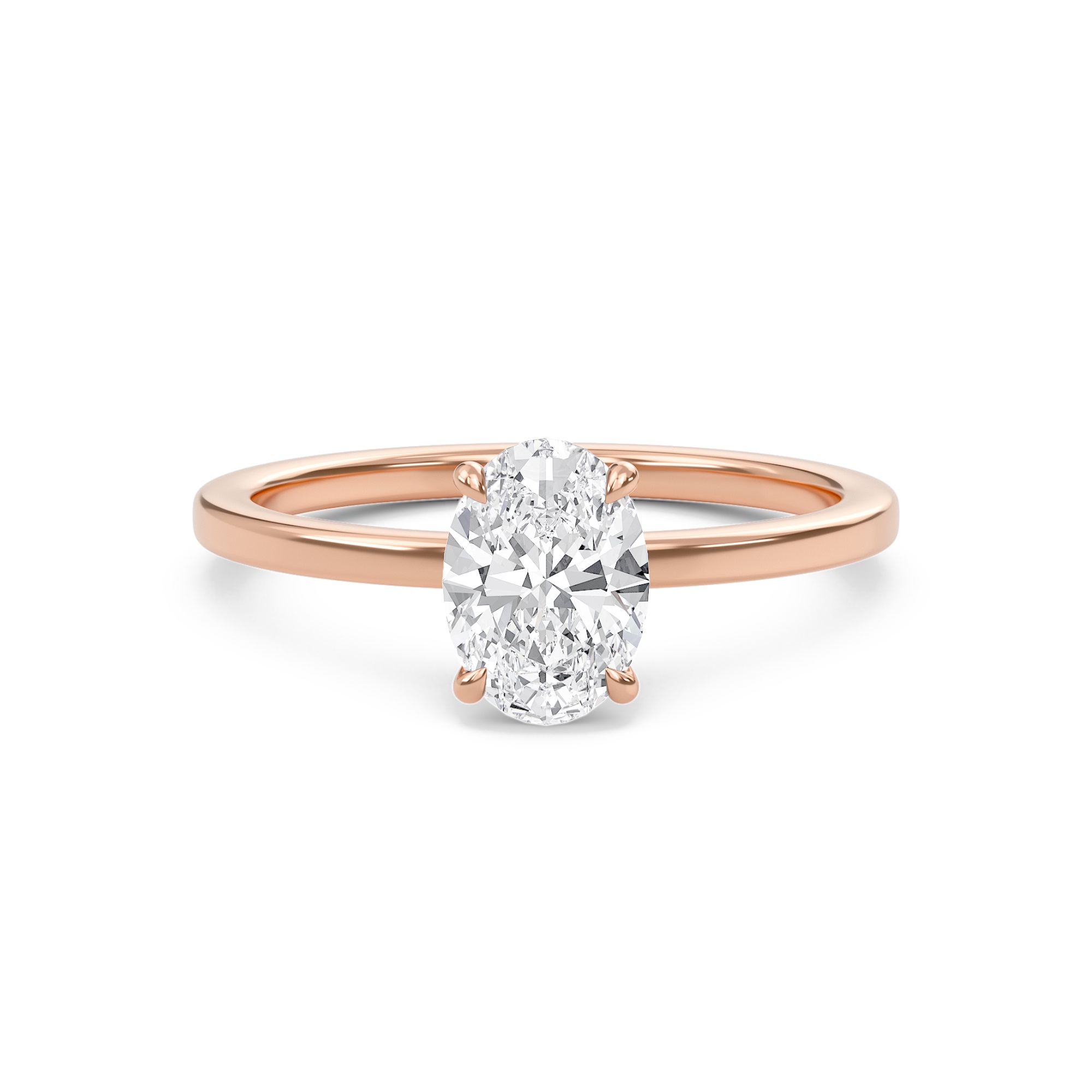 Oval Classic Solitaire knife edge Ring