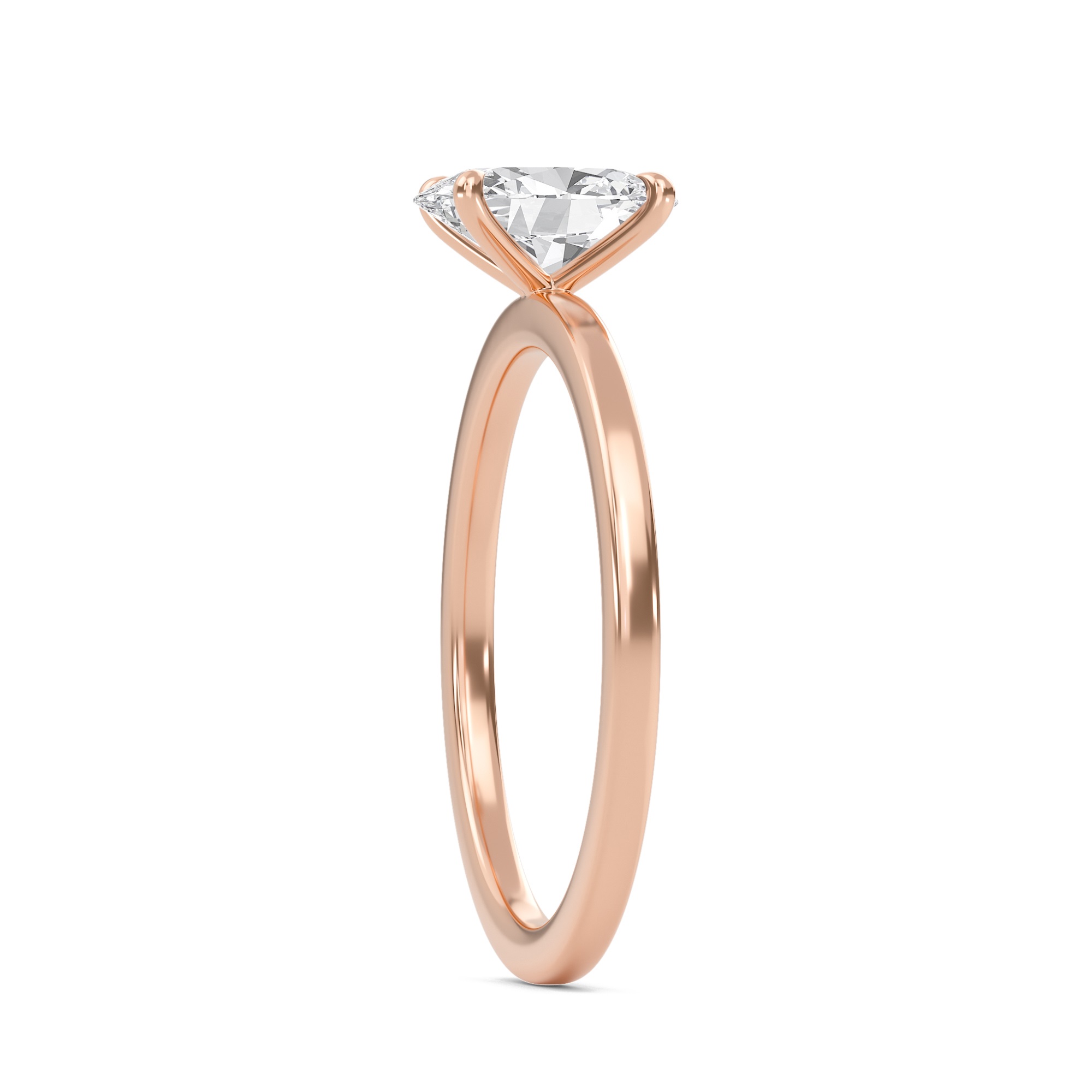 Oval Classic Solitaire knife edge Ring