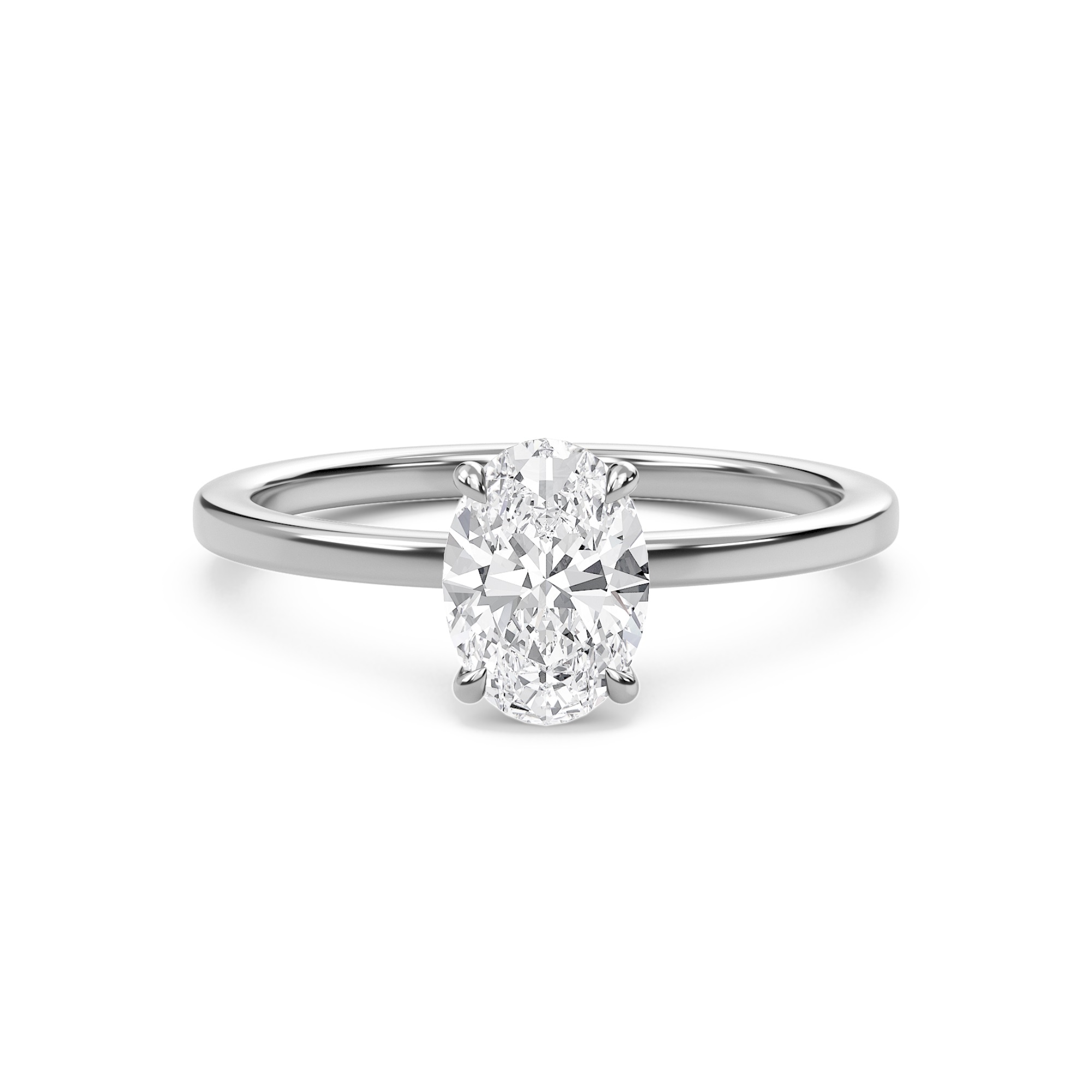 Oval Classic Solitaire knife edge Ring