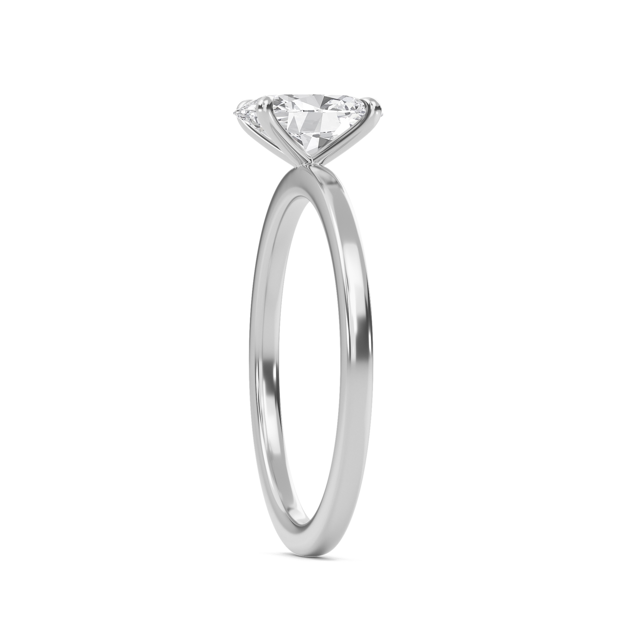 Oval Classic Solitaire knife edge Ring