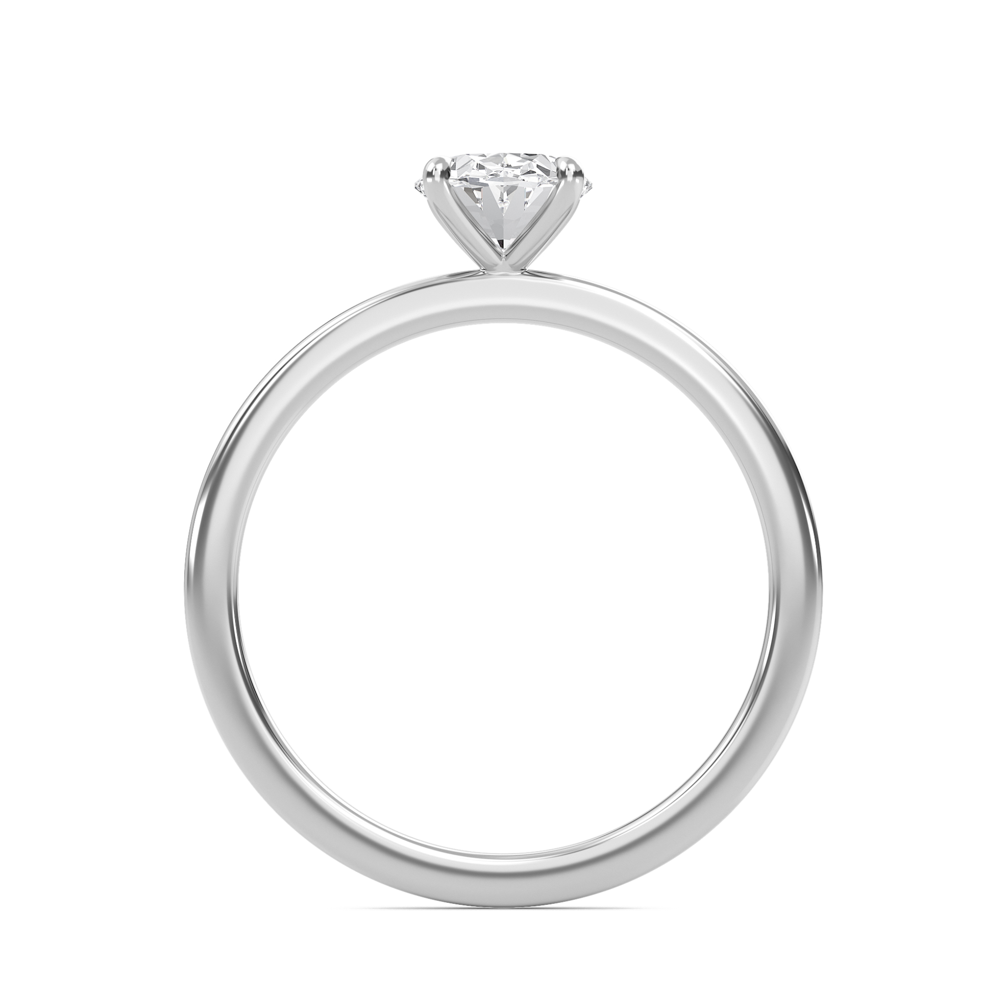 Oval Classic Solitaire knife edge Ring