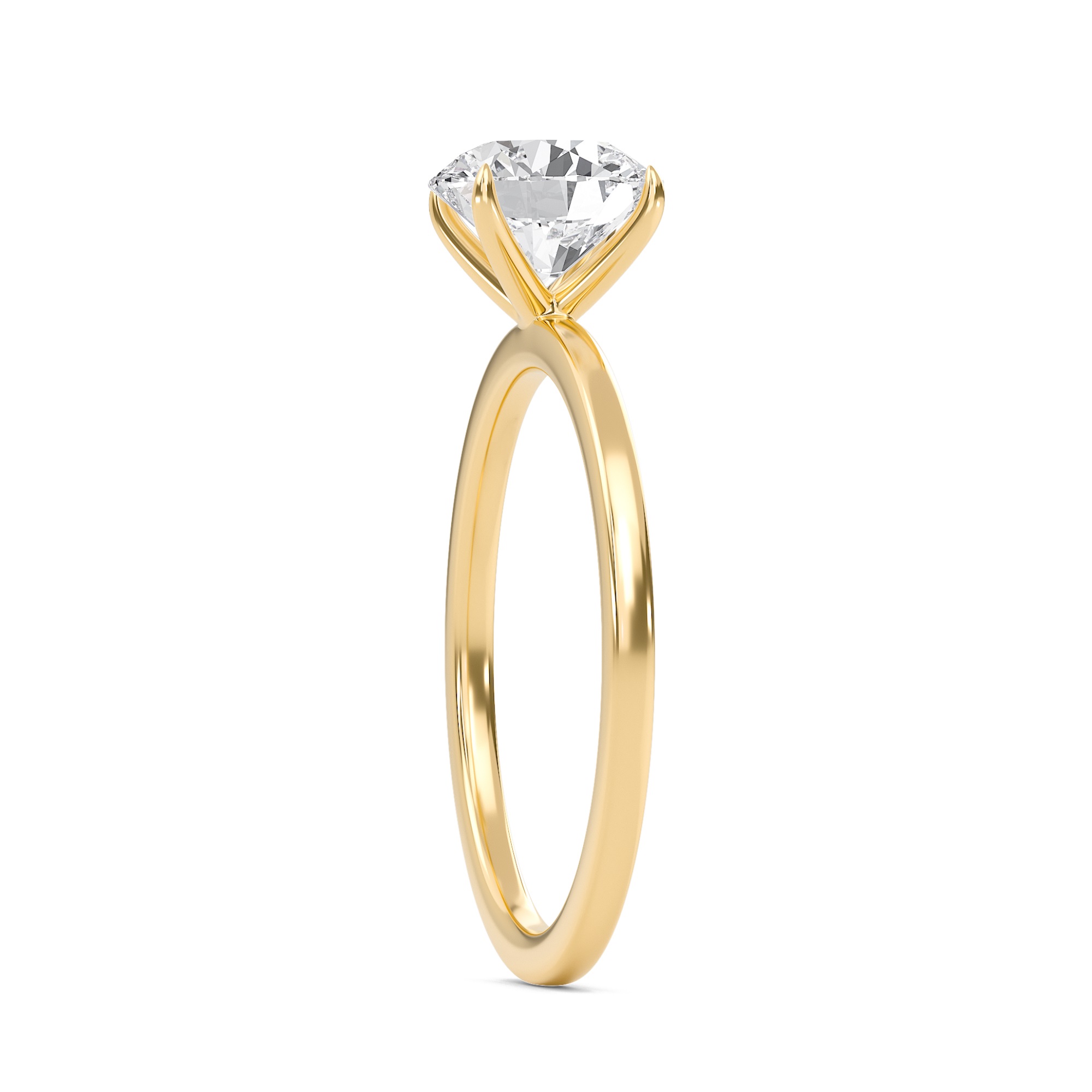 Round Classic Solitaire knife edge Ring