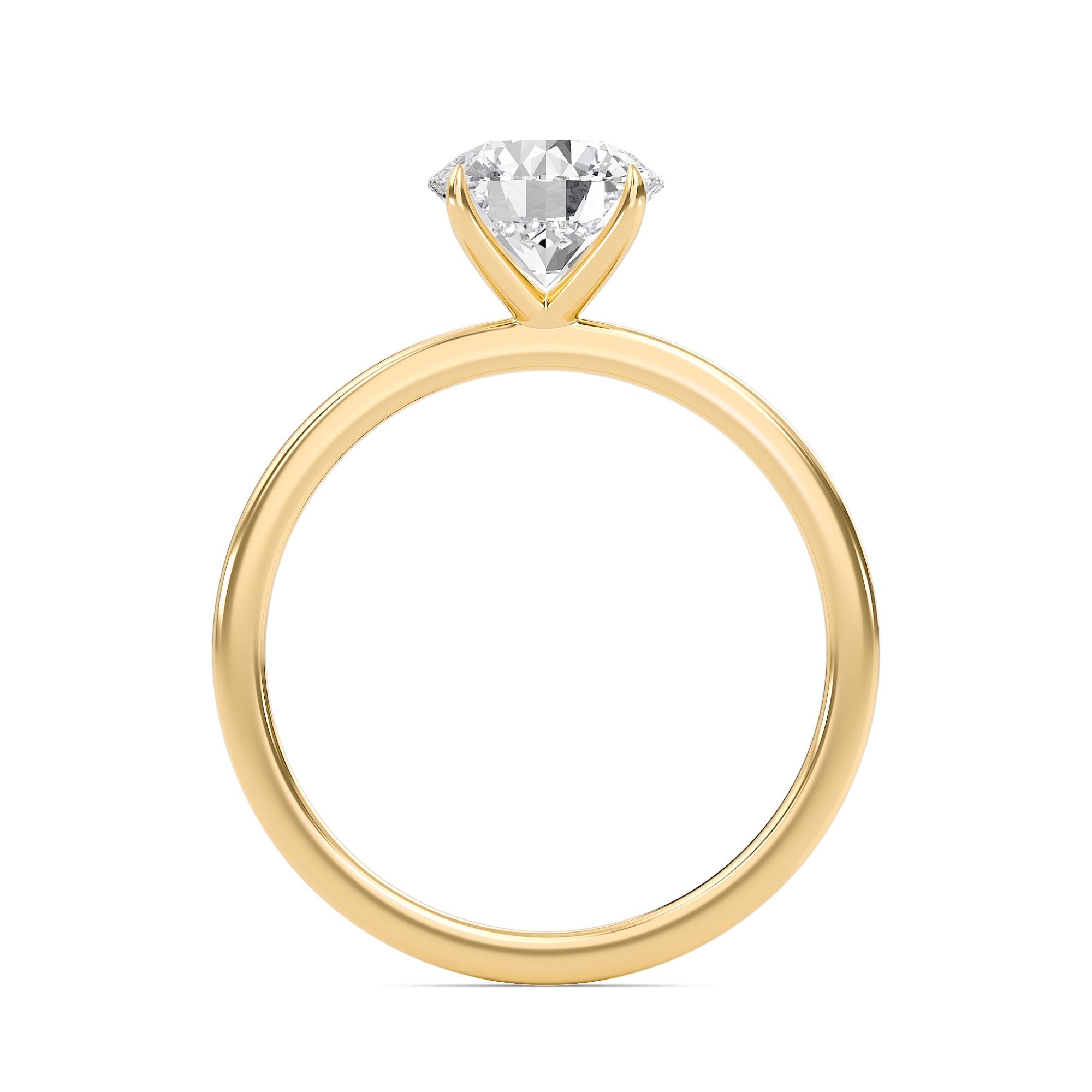 Round Classic Solitaire knife edge Ring